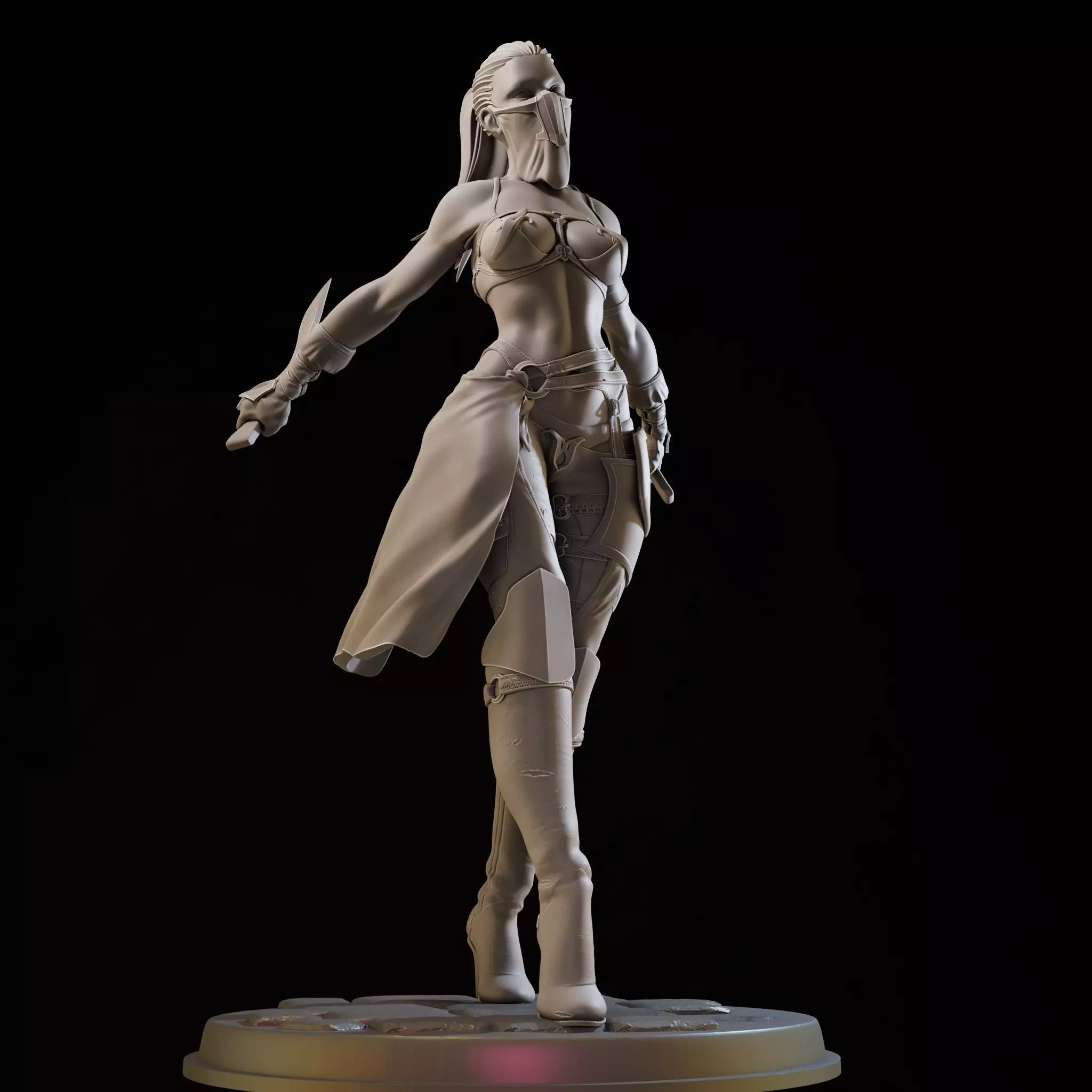 Assasin Girl High Poly for 3d Print 3D print model_0