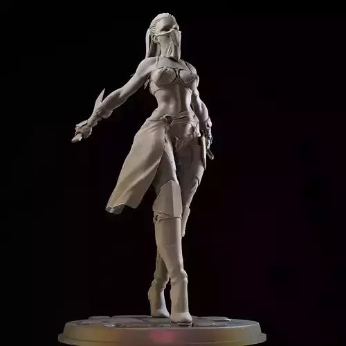 Assasin Girl High Poly for 3d Print