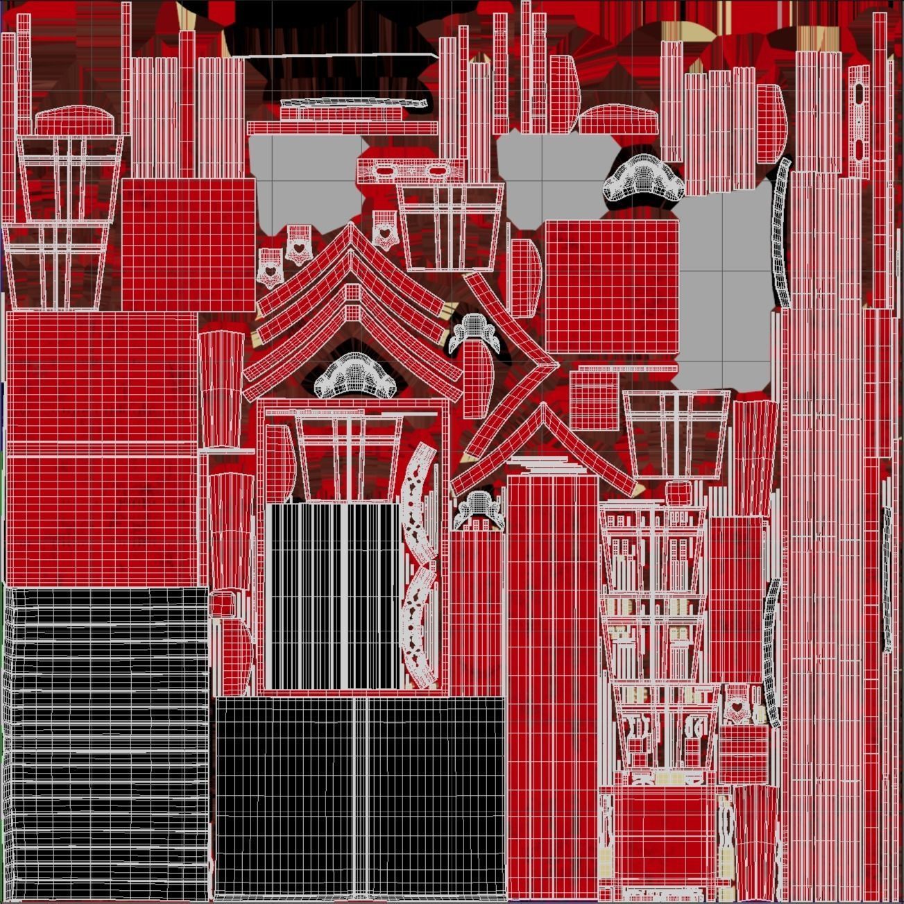 Japanese Pole lamp Low-poly 3D model_11