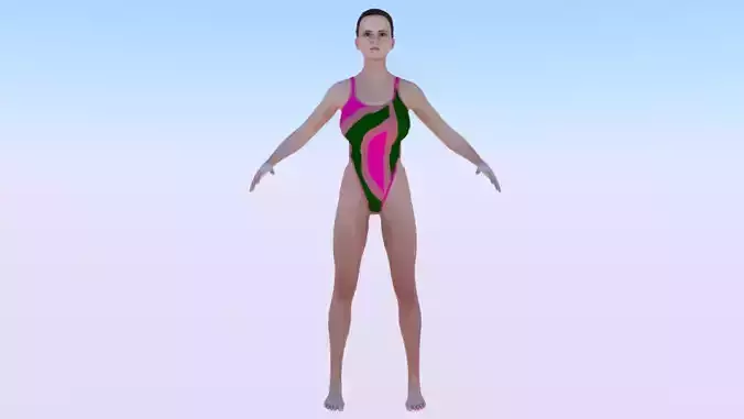 A Woman in a Bikini 018 Low-poly 3D model