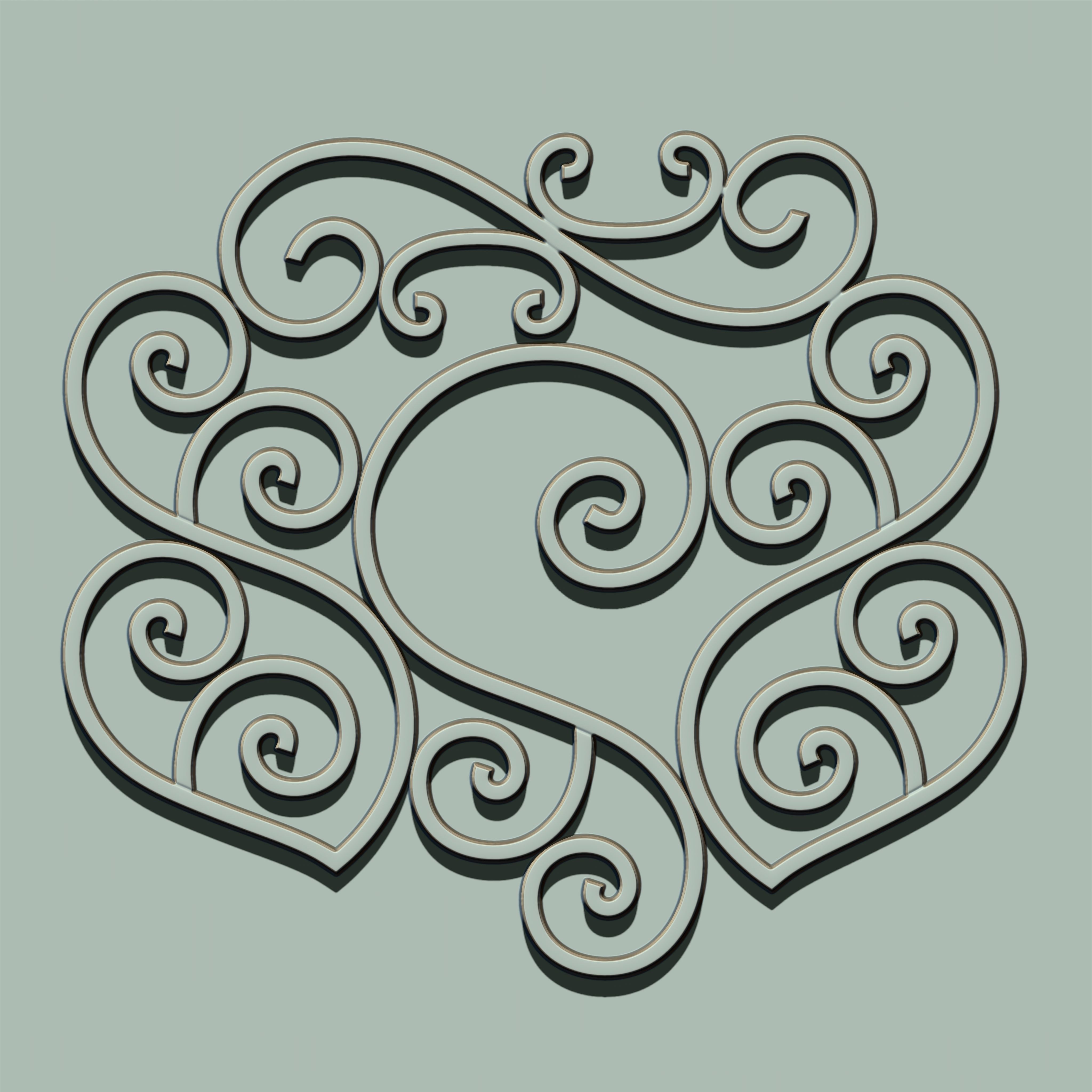 Grill Ornament IMM and VDM Brush for Zbrush Vol 2 Low-poly 3D model_21