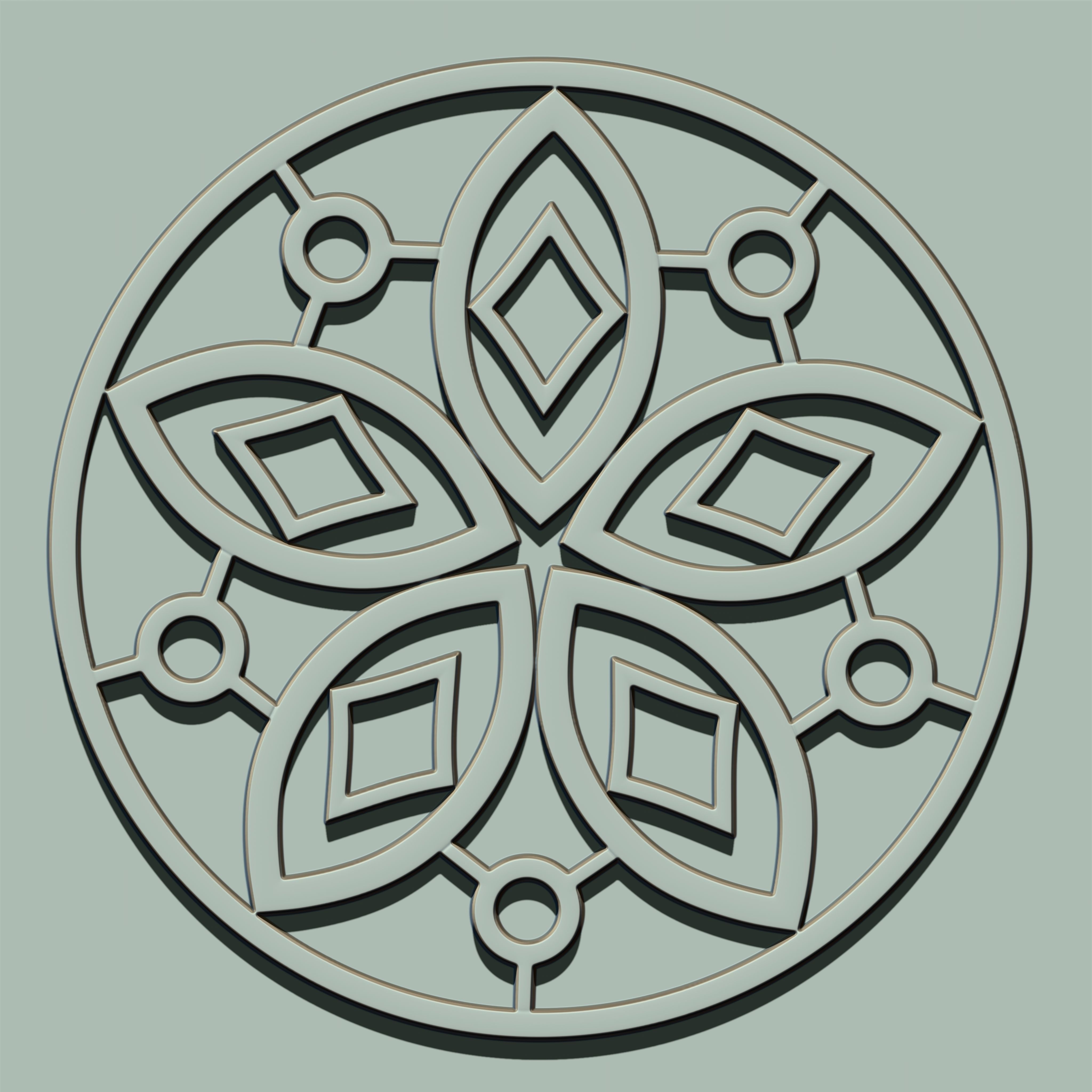 Grill Ornament IMM and VDM Brush for Zbrush Vol 2 Low-poly 3D model_15