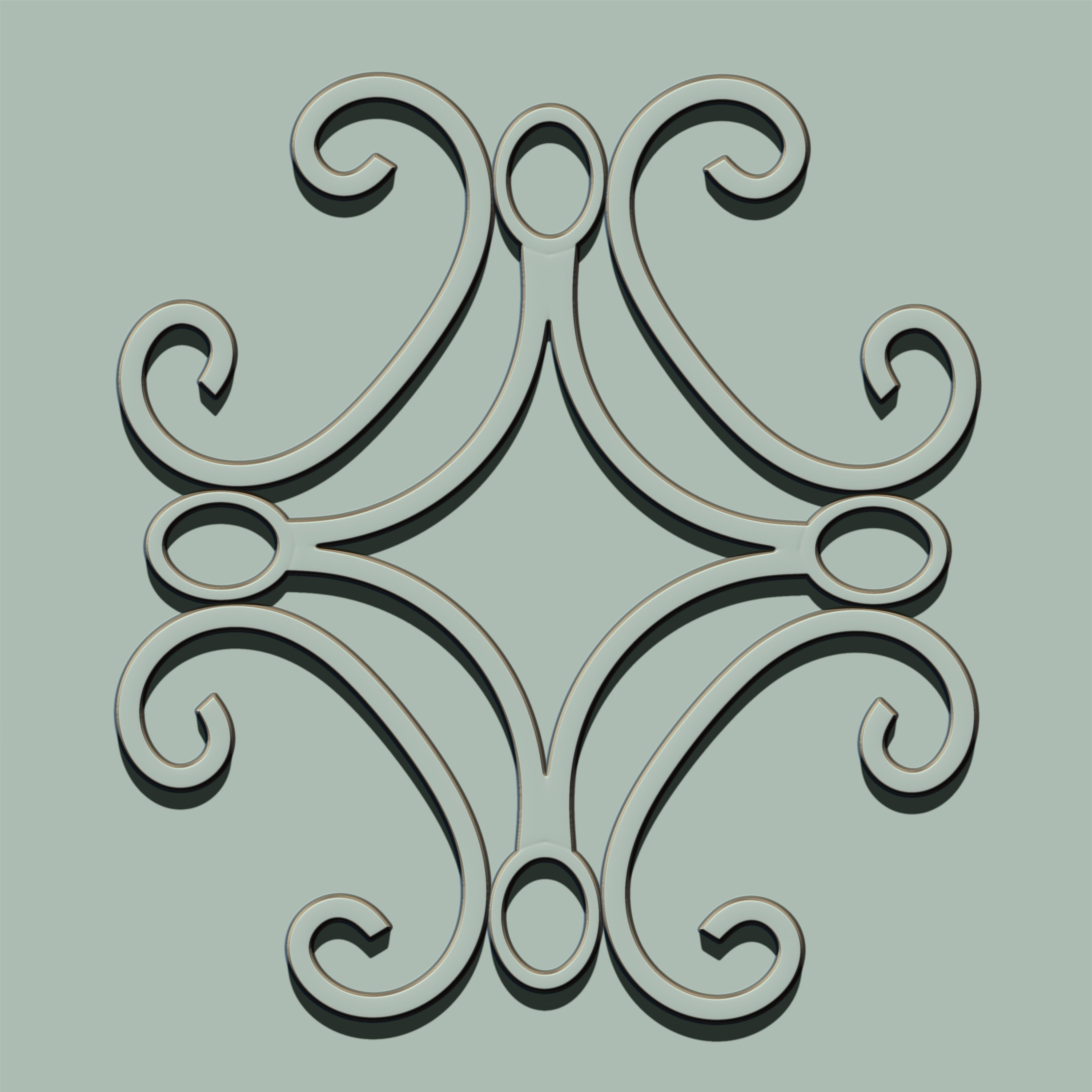 Grill Ornament IMM and VDM Brush for Zbrush Vol 2 Low-poly 3D model_19