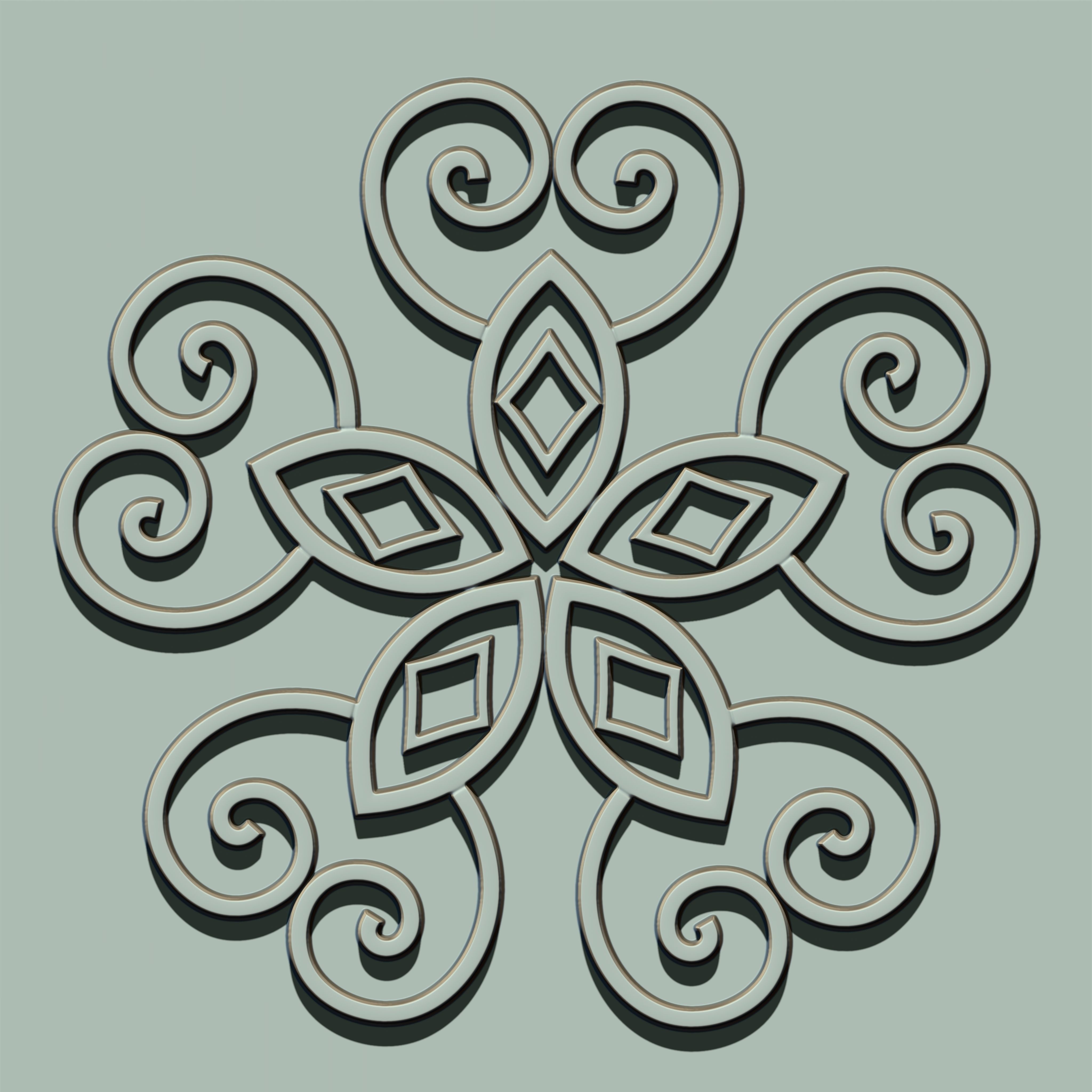 Grill Ornament IMM and VDM Brush for Zbrush Vol 2 Low-poly 3D model_8