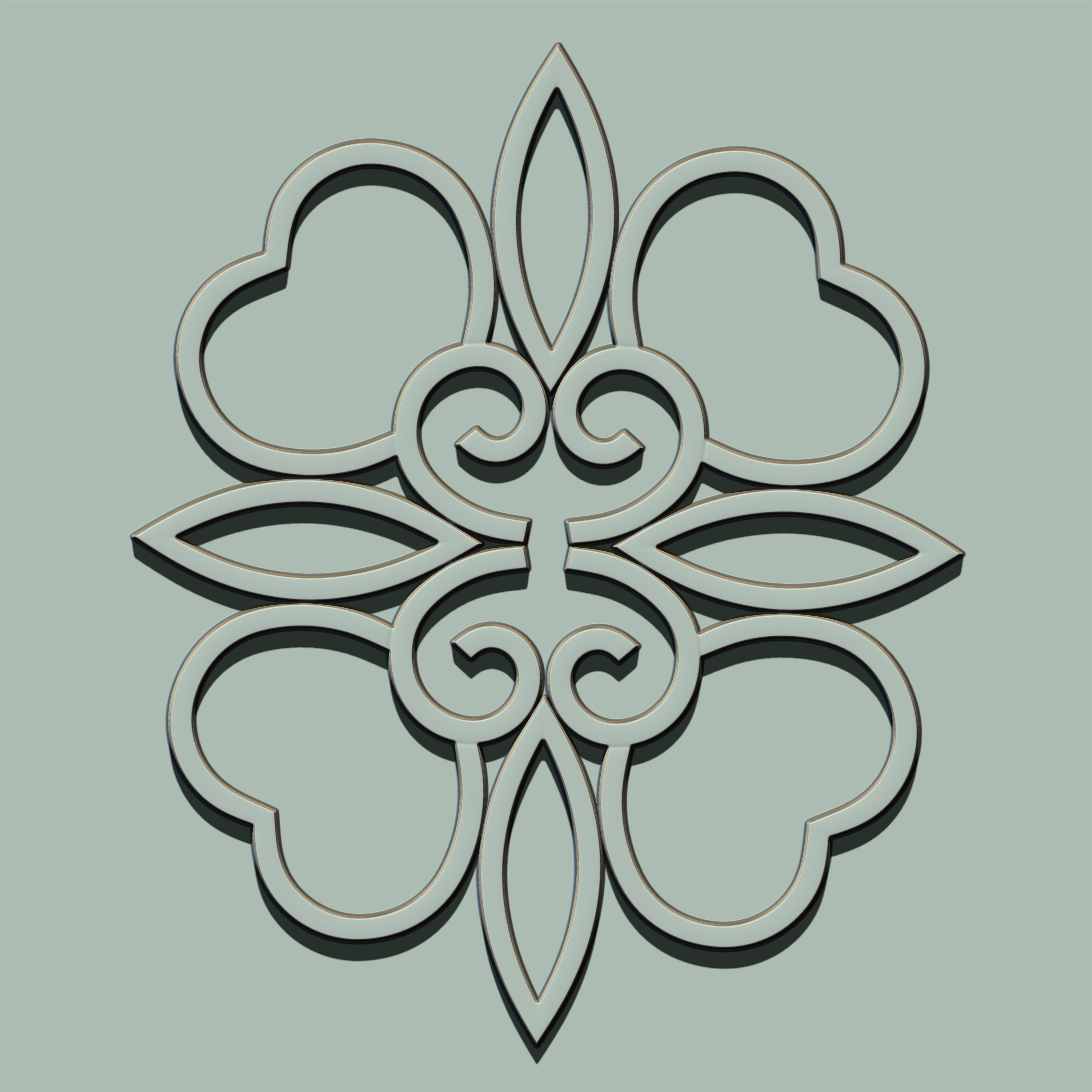 Grill Ornament IMM and VDM Brush for Zbrush Vol 2 Low-poly 3D model_18