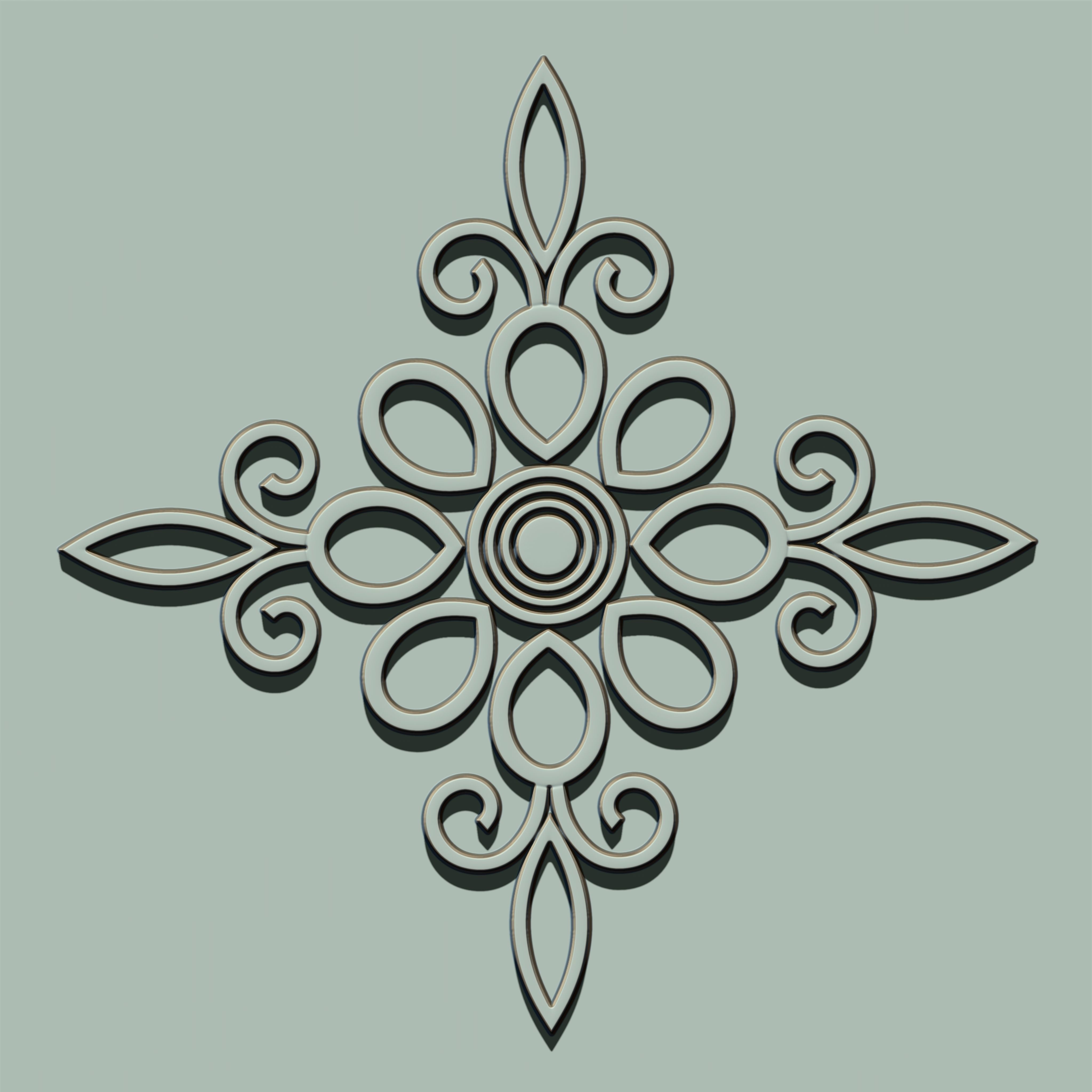 Grill Ornament IMM and VDM Brush for Zbrush Vol 2 Low-poly 3D model_17