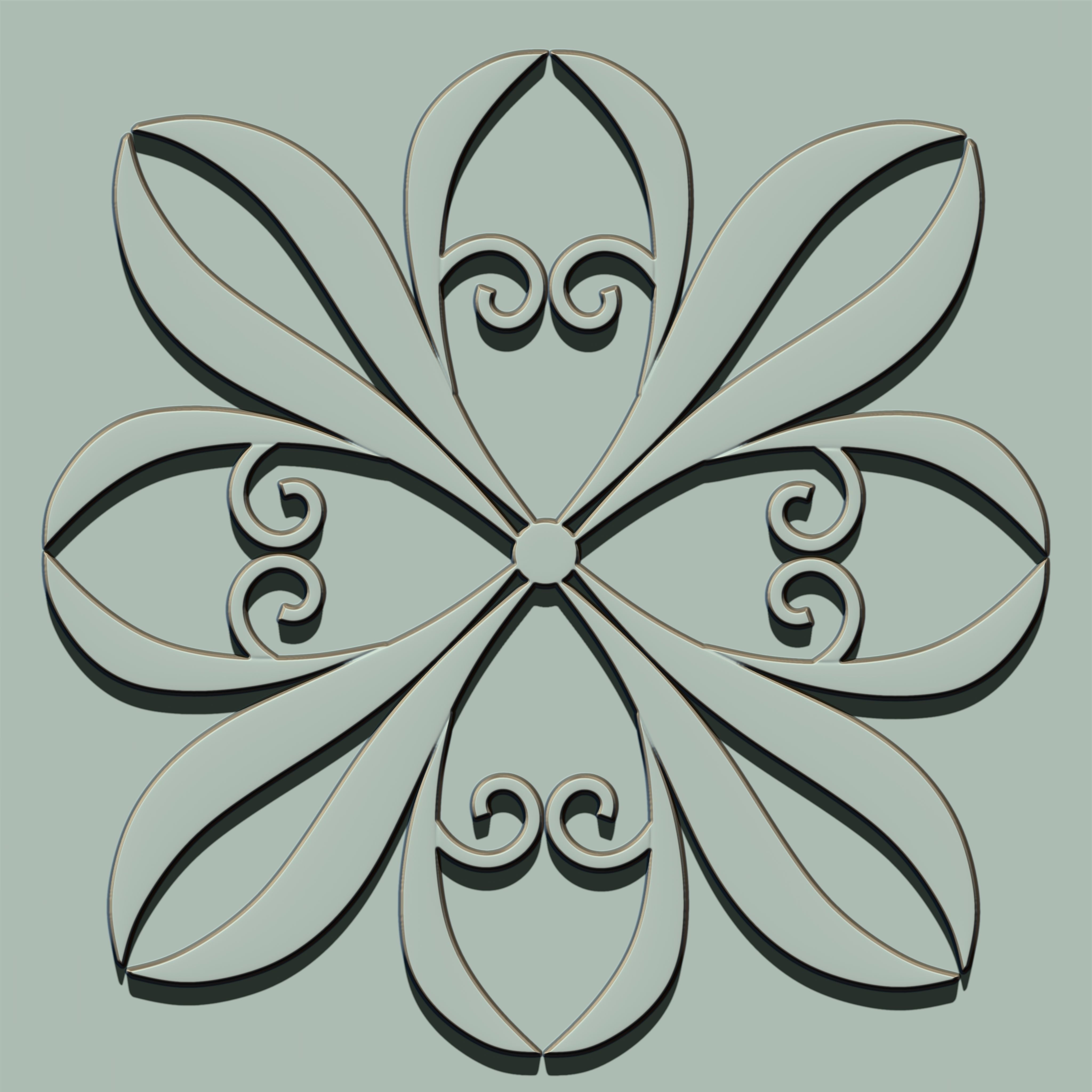 Grill Ornament IMM and VDM Brush for Zbrush Vol 2 Low-poly 3D model_16