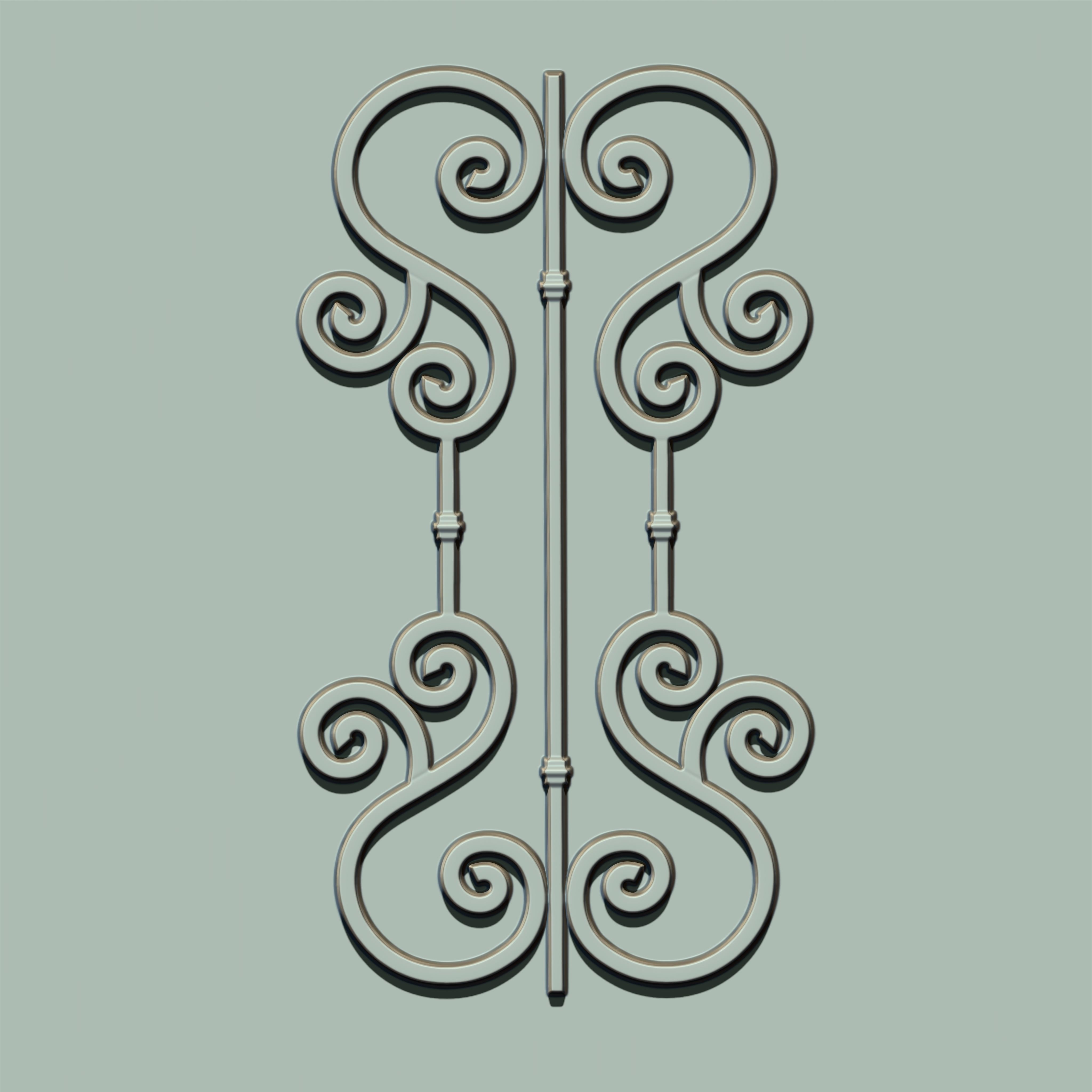 Grill Ornament IMM and VDM Brush for Zbrush Vol 2 Low-poly 3D model_5