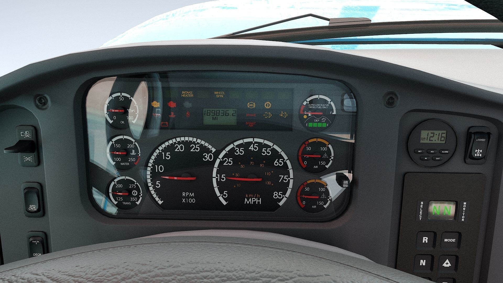 Freightliner M2 106 Day Cab truck Low-poly 3D model_18