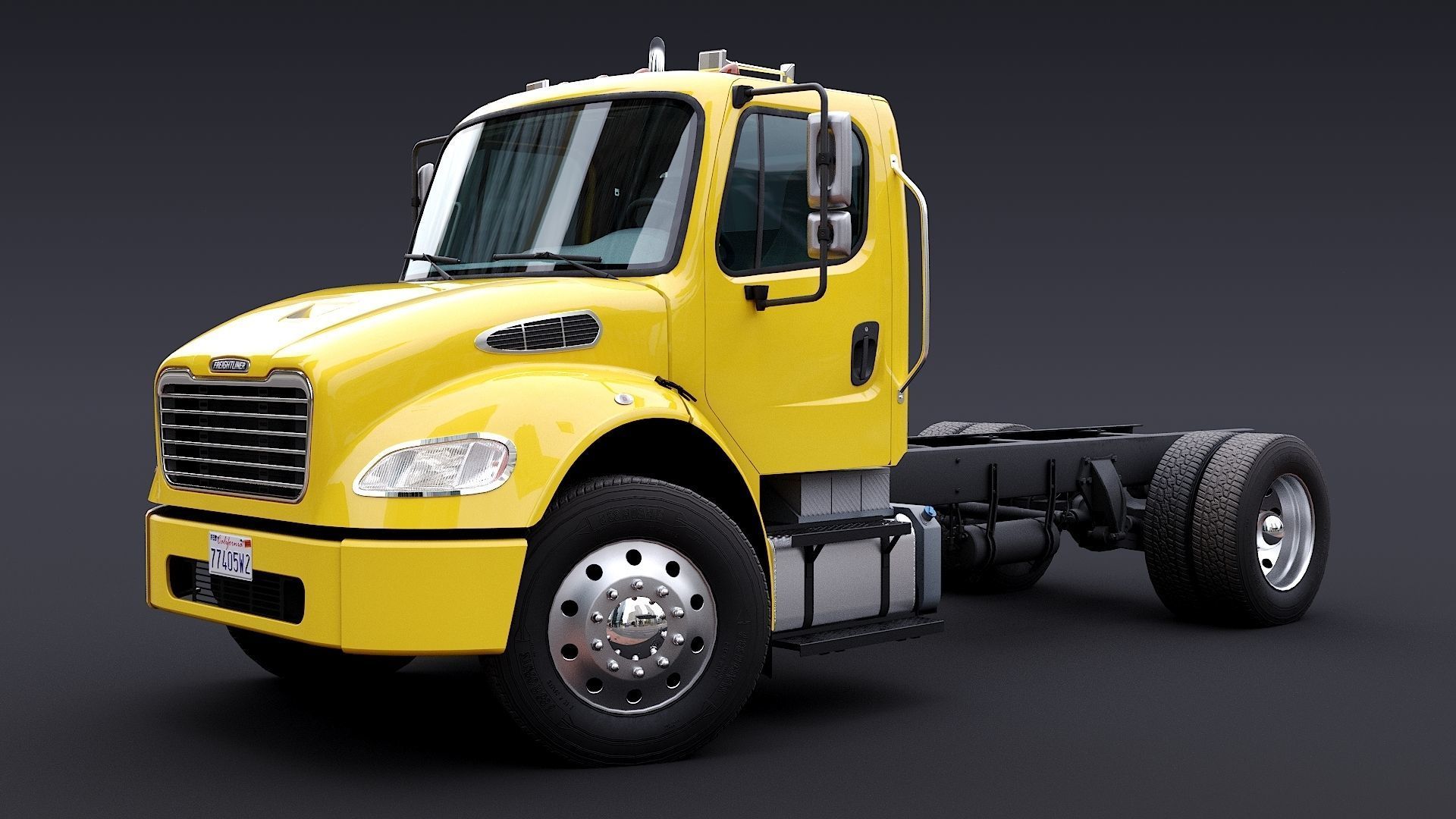 Freightliner M2 106 Day Cab truck Low-poly 3D model_37
