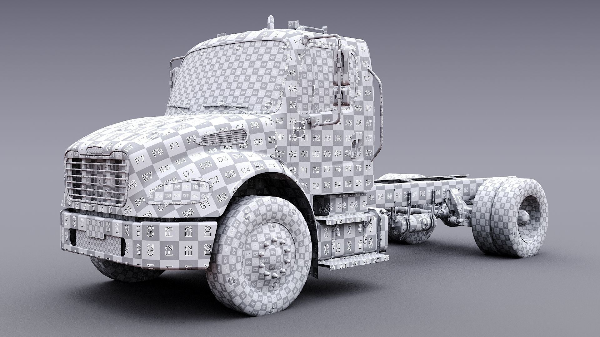 Freightliner M2 106 Day Cab truck Low-poly 3D model_38