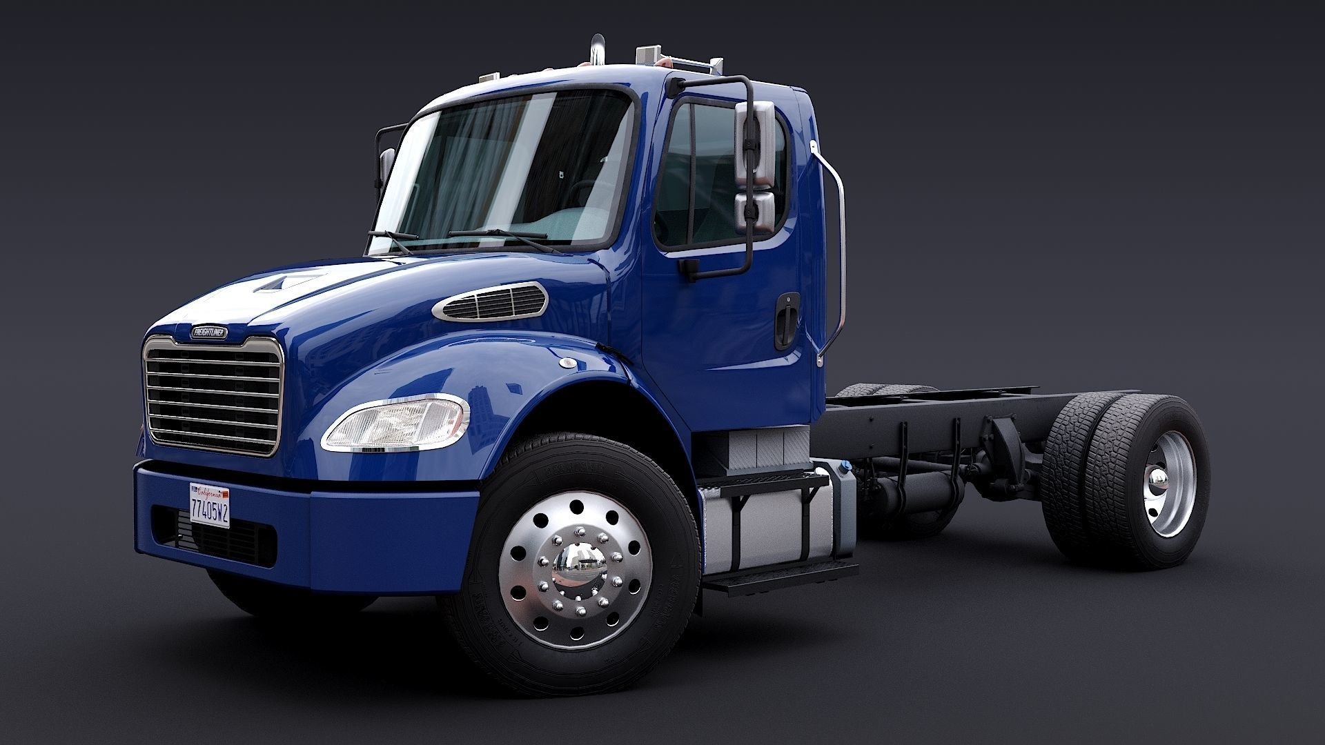 Freightliner M2 106 Day Cab truck Low-poly 3D model_36