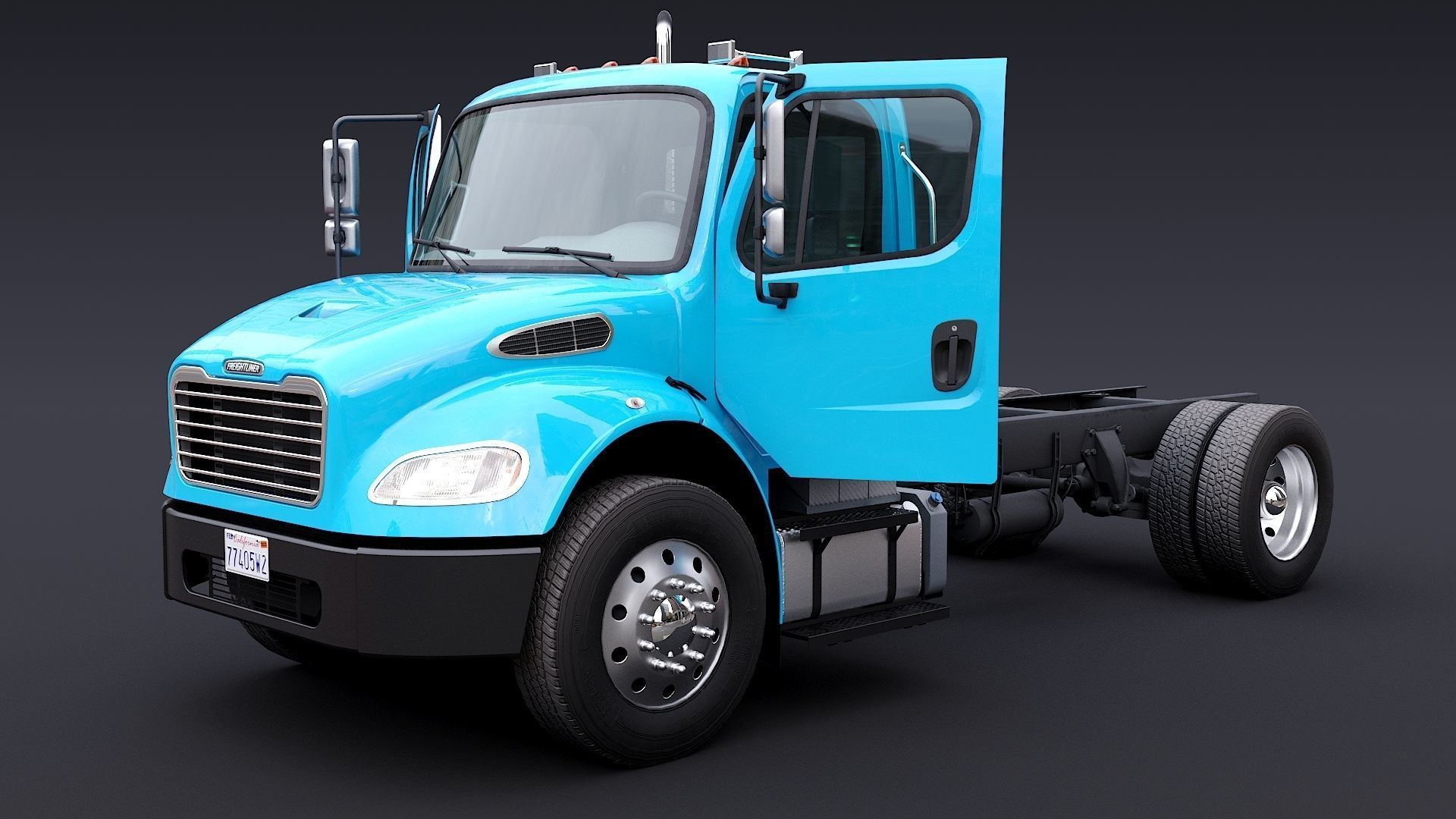 Freightliner M2 106 Day Cab truck Low-poly 3D model_3