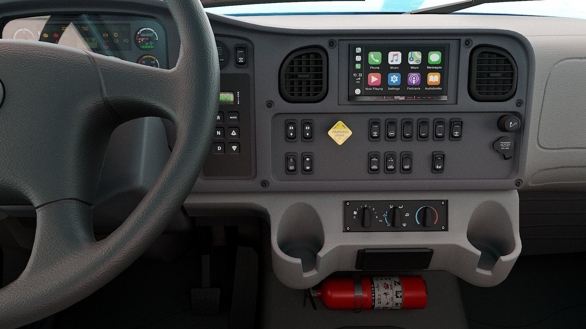 Freightliner M2 106 Day Cab truck Low-poly 3D model_19