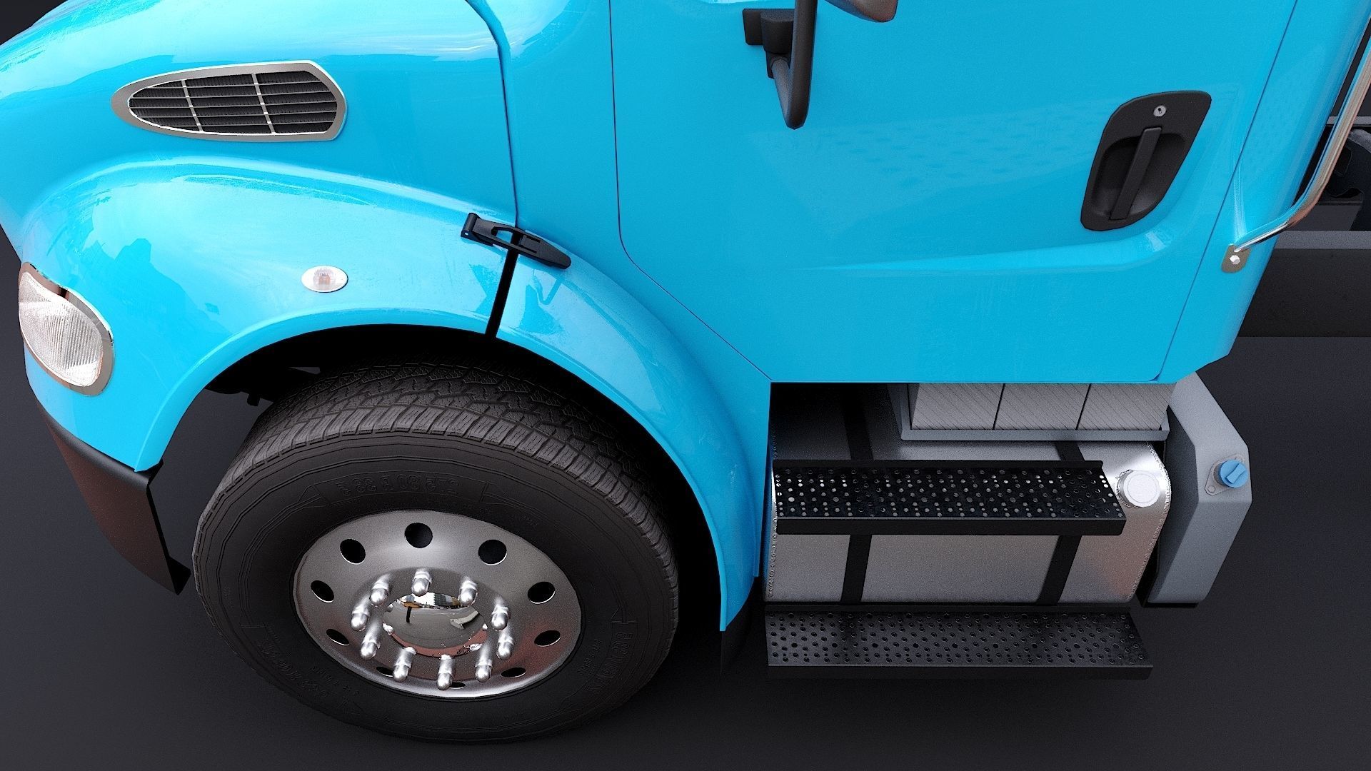 Freightliner M2 106 Day Cab truck Low-poly 3D model_22