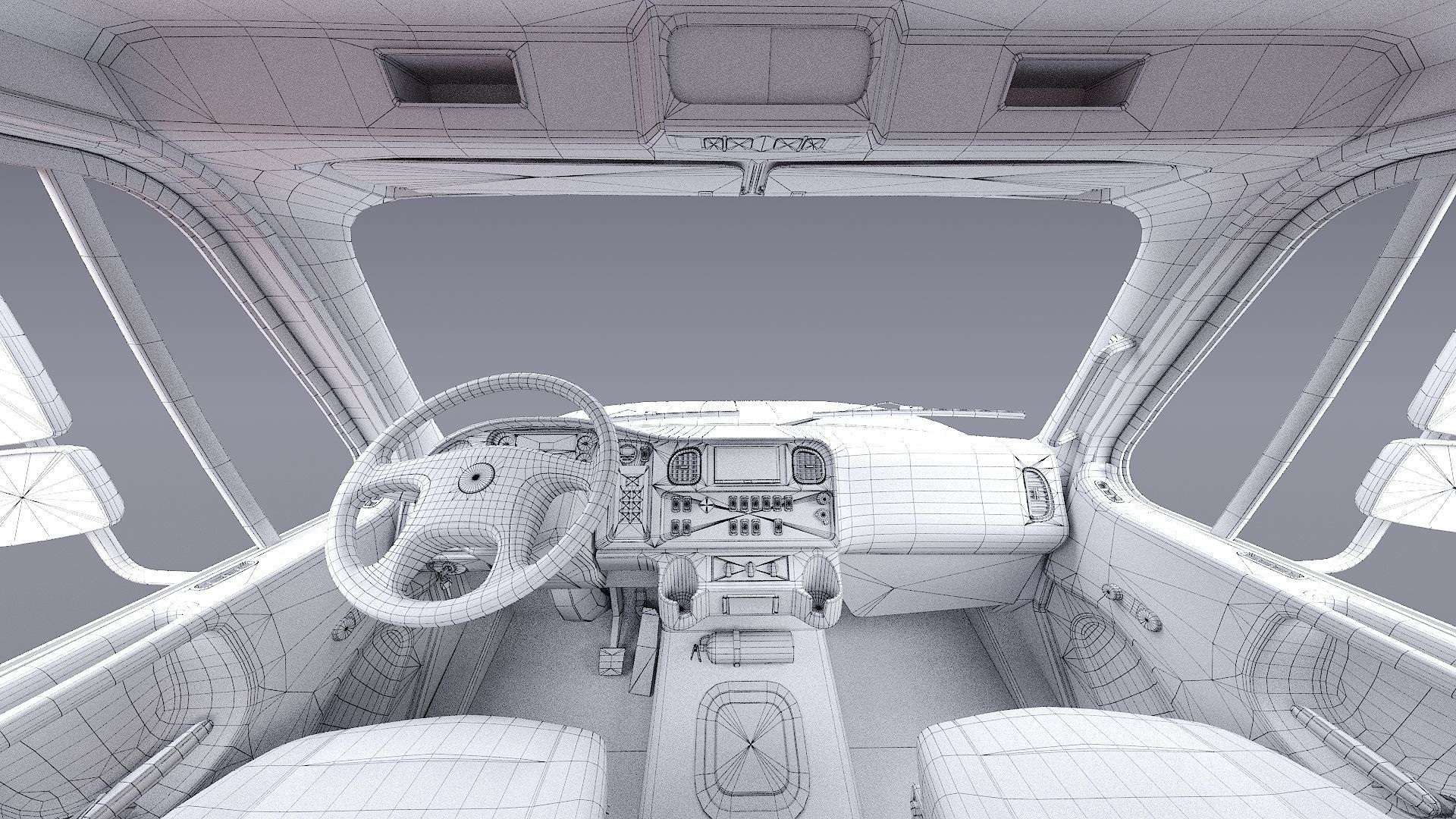 Freightliner M2 106 Day Cab truck Low-poly 3D model_45