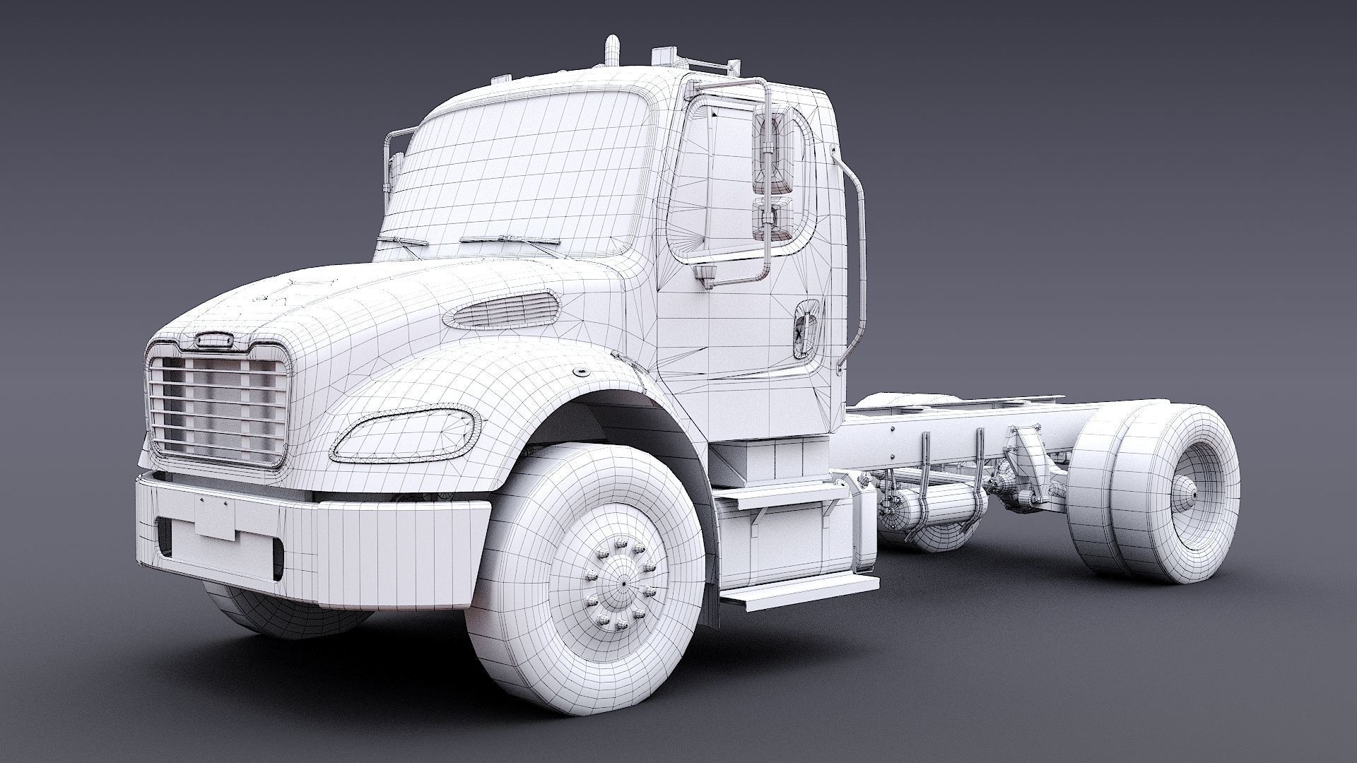 Freightliner M2 106 Day Cab truck Low-poly 3D model_39