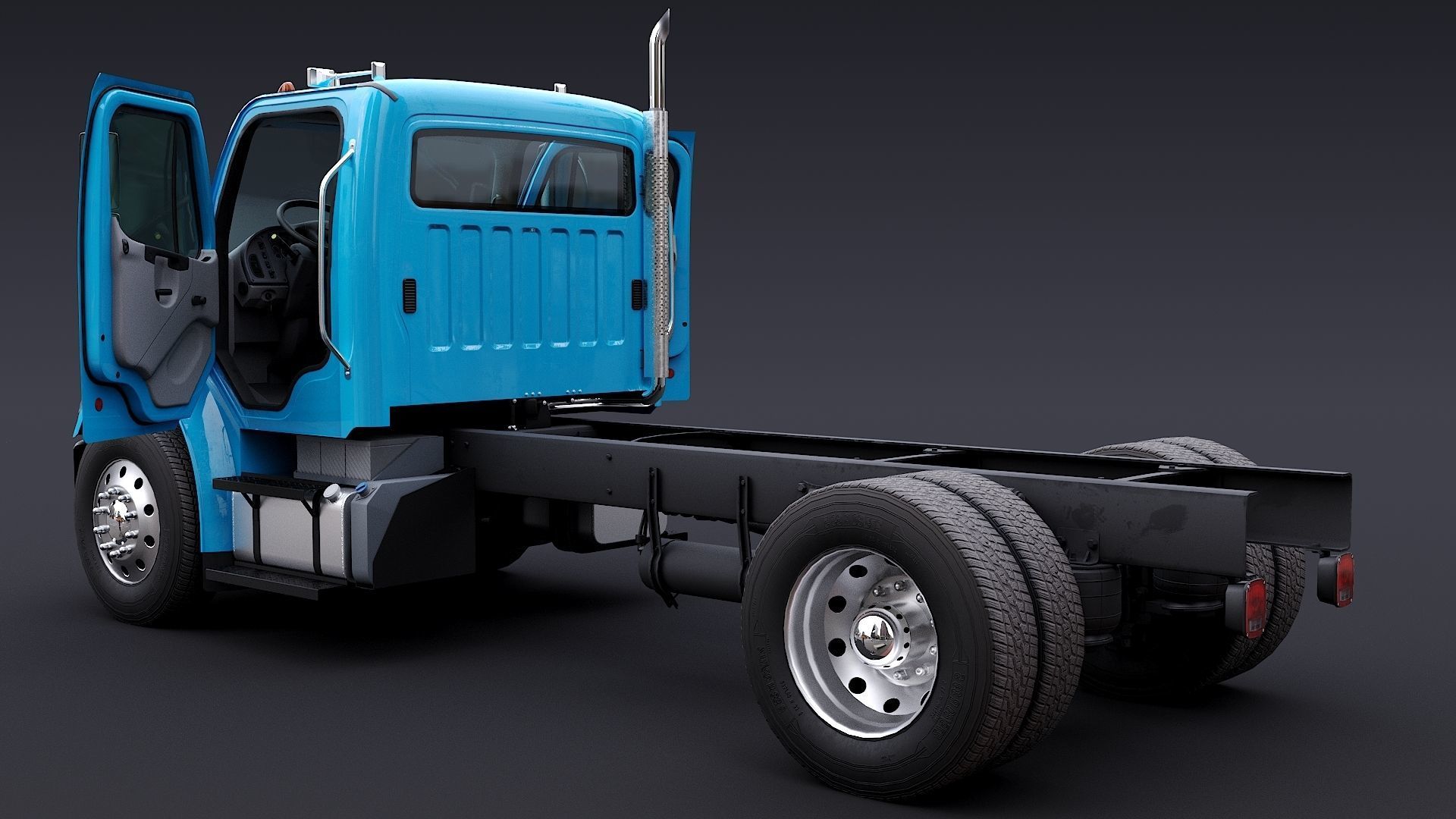Freightliner M2 106 Day Cab truck Low-poly 3D model_6