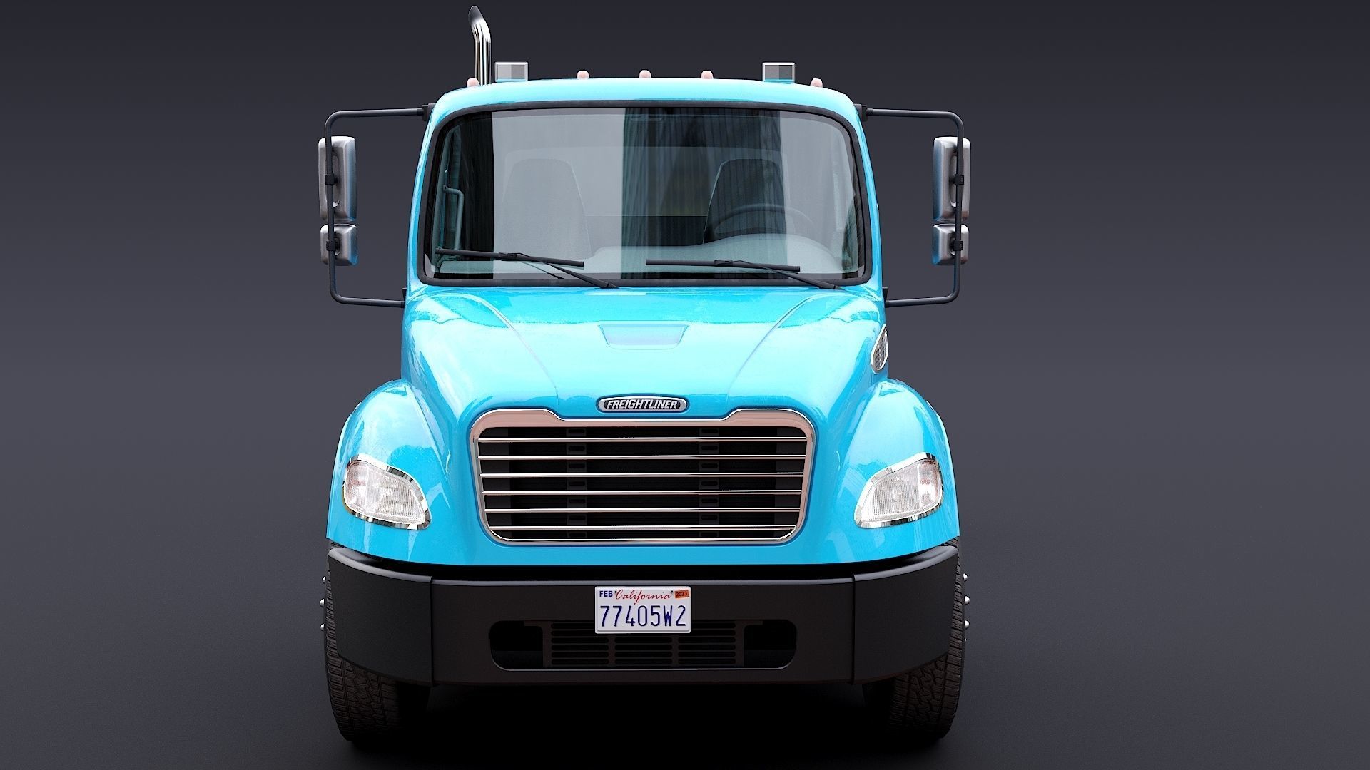 Freightliner M2 106 Day Cab truck Low-poly 3D model_11