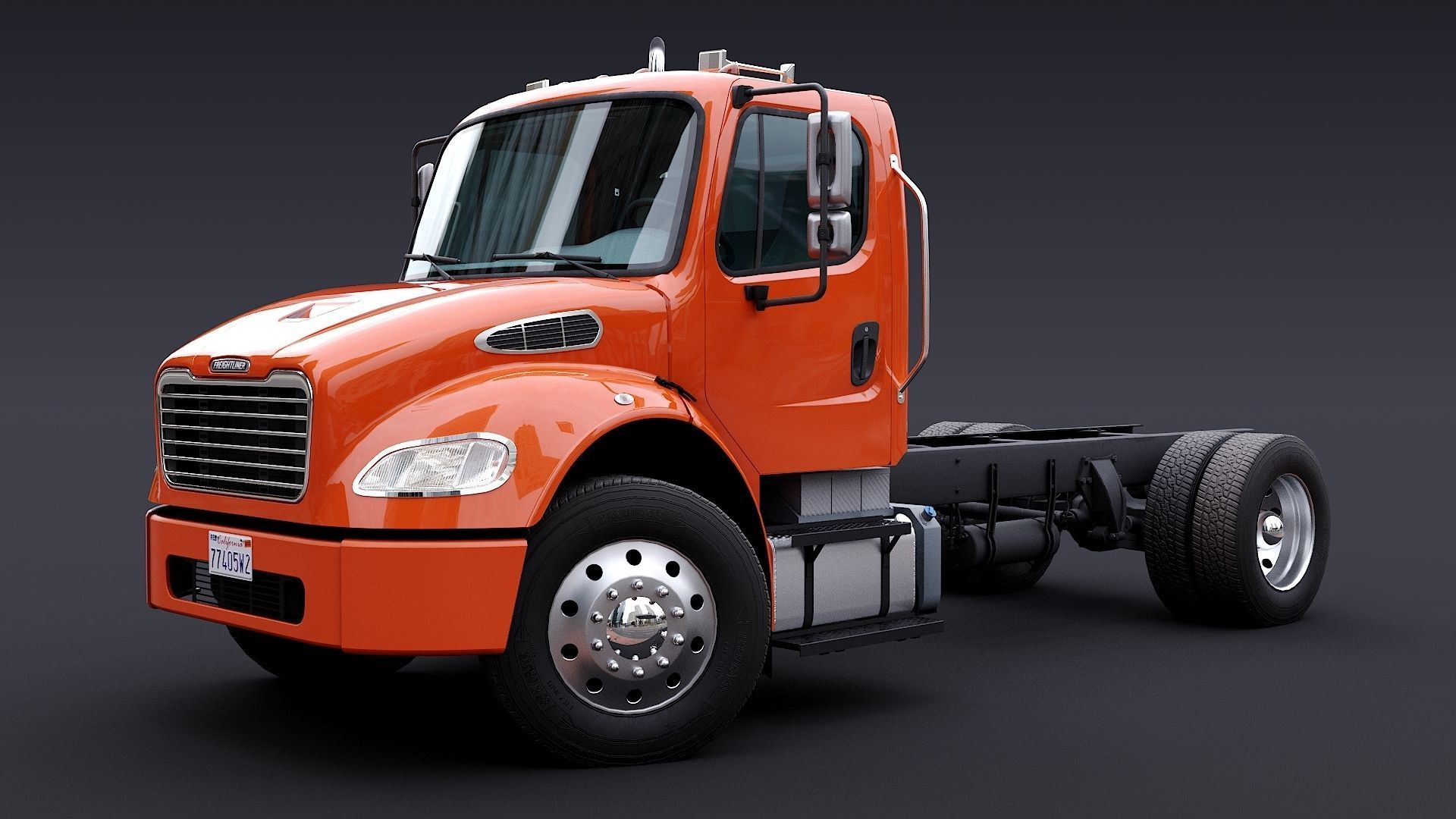 Freightliner M2 106 Day Cab truck Low-poly 3D model_35