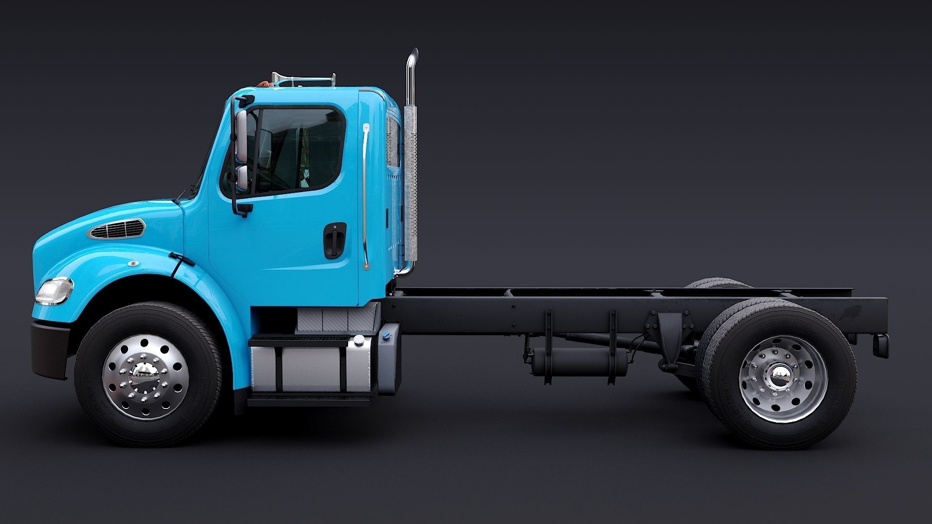 Freightliner M2 106 Day Cab truck Low-poly 3D model_4