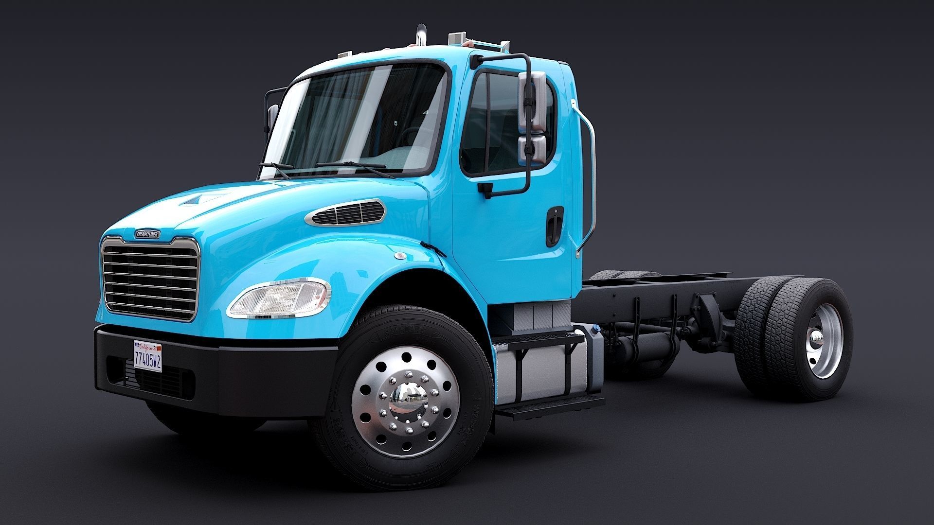 Freightliner M2 106 Day Cab truck Low-poly 3D model_2
