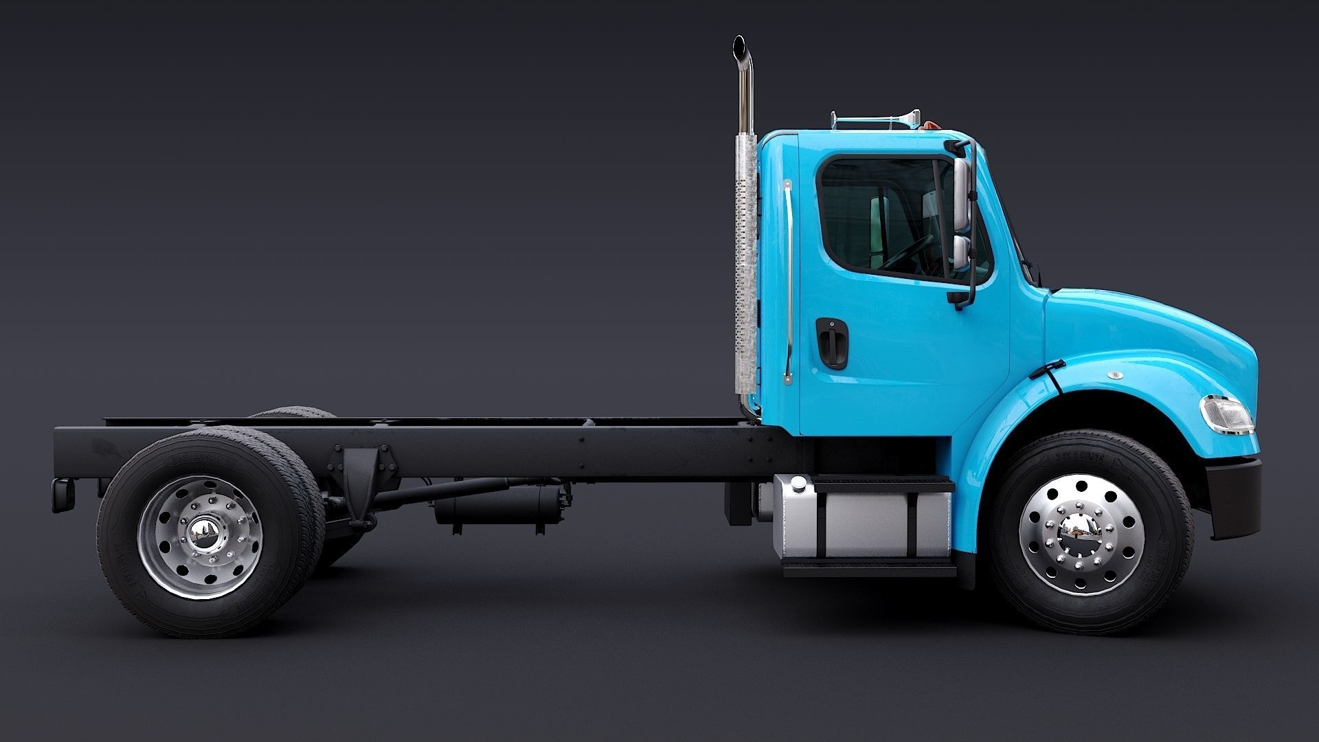 Freightliner M2 106 Day Cab truck Low-poly 3D model_9