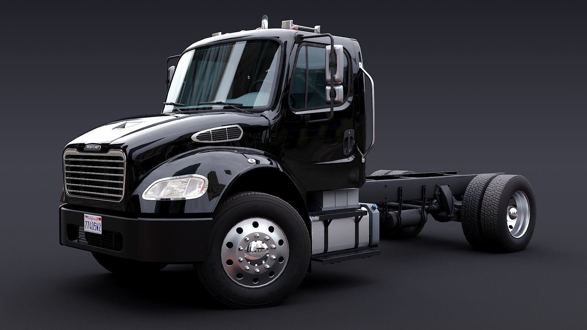 Freightliner M2 106 Day Cab truck Low-poly 3D model_33
