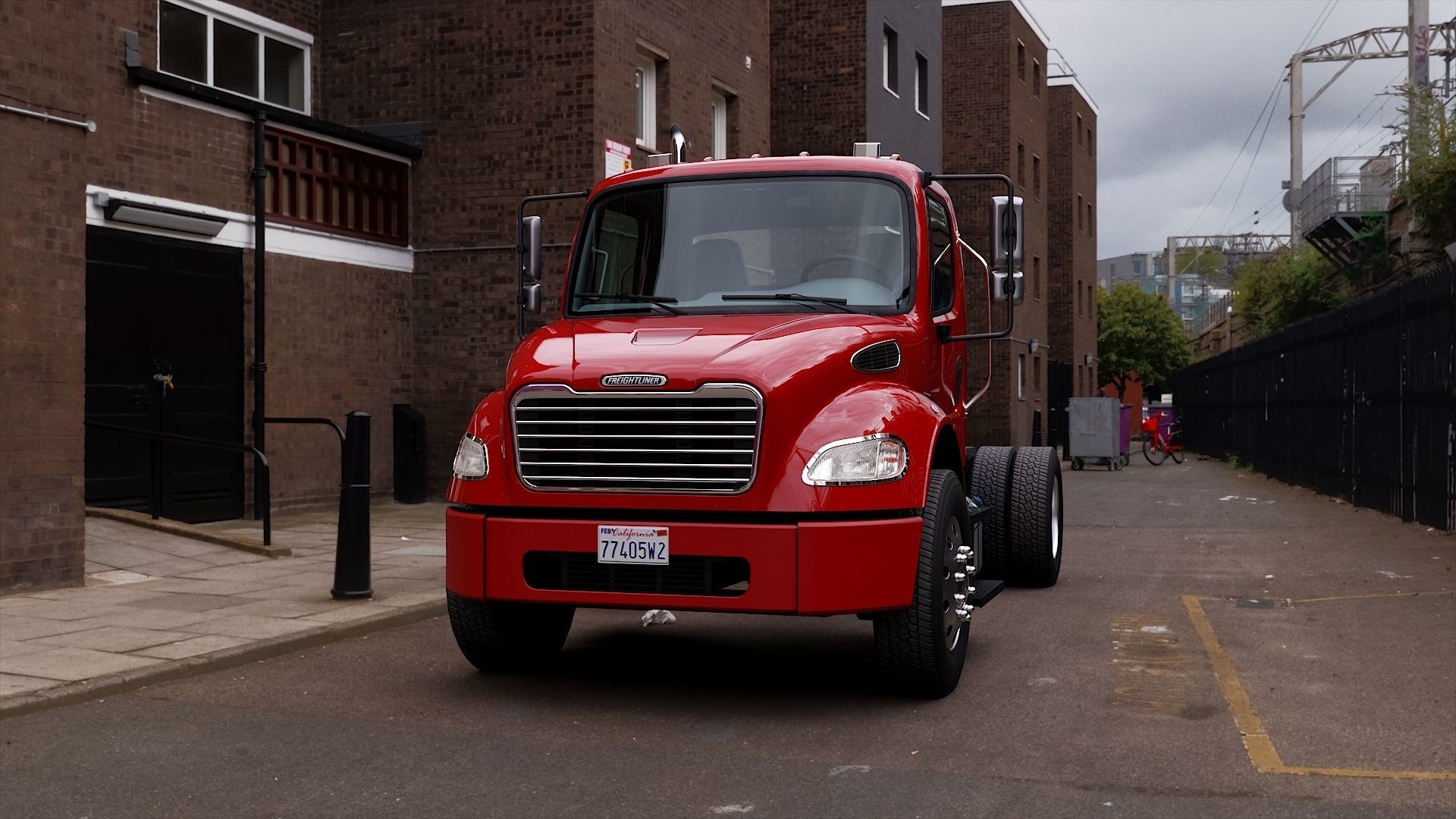 Freightliner M2 106 Day Cab truck Low-poly 3D model_28