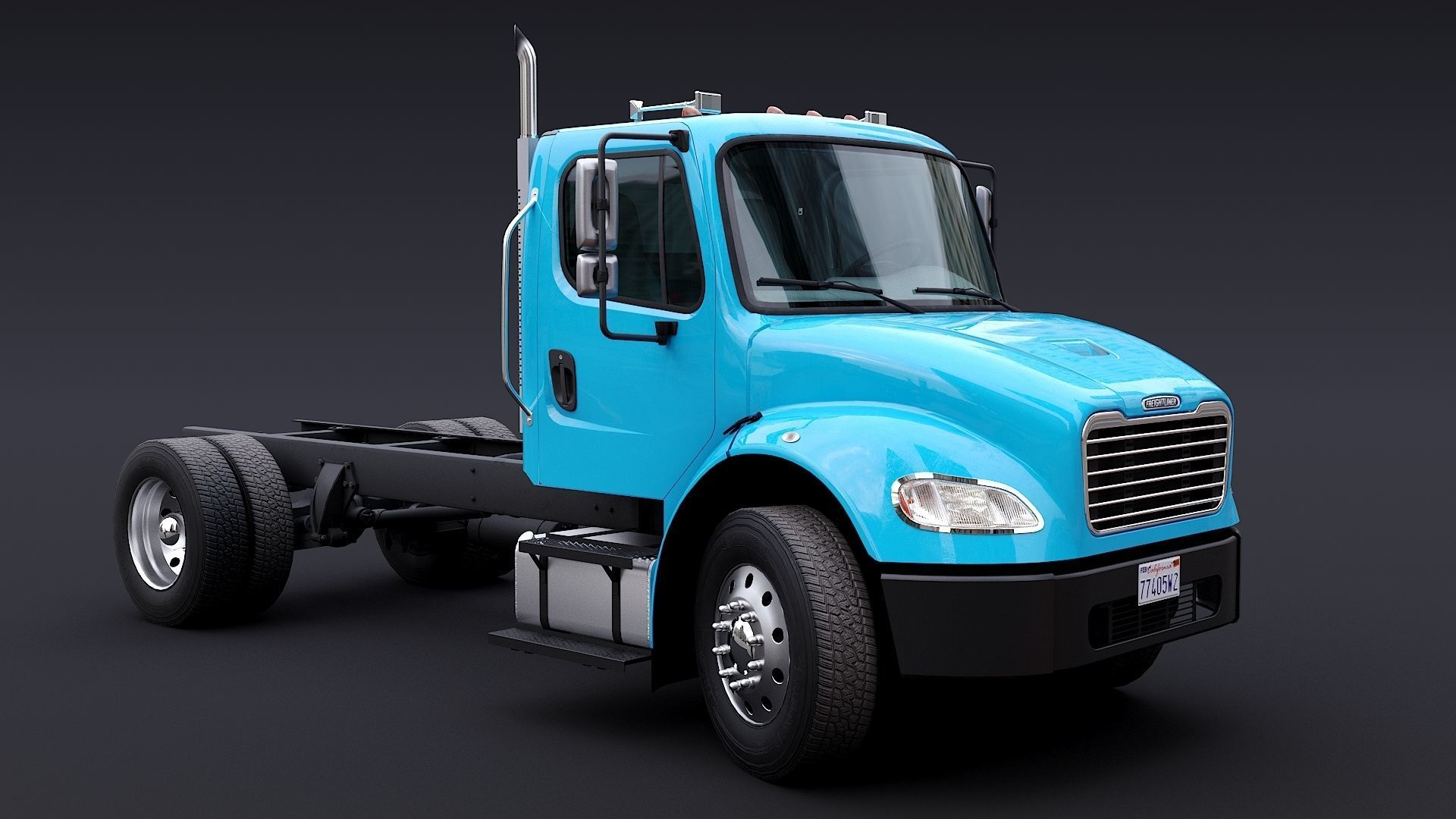 Freightliner M2 106 Day Cab truck Low-poly 3D model_10