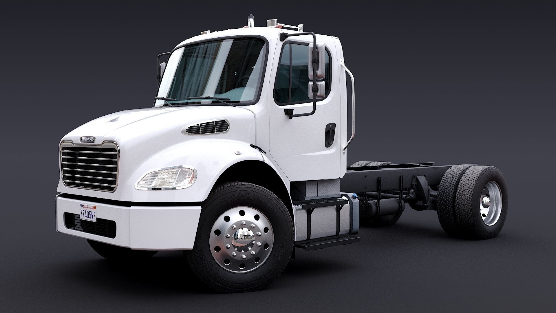 Freightliner M2 106 Day Cab truck Low-poly 3D model_34