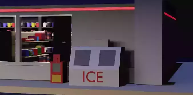 Low-Poly Ice Machine - Refreshing Coolness in Every Polygon Low-poly 3D model