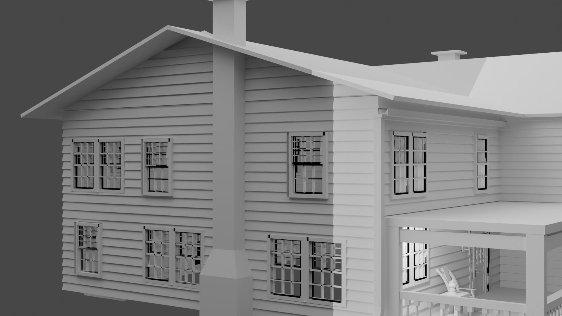 Joel house Low-poly 3D model_2