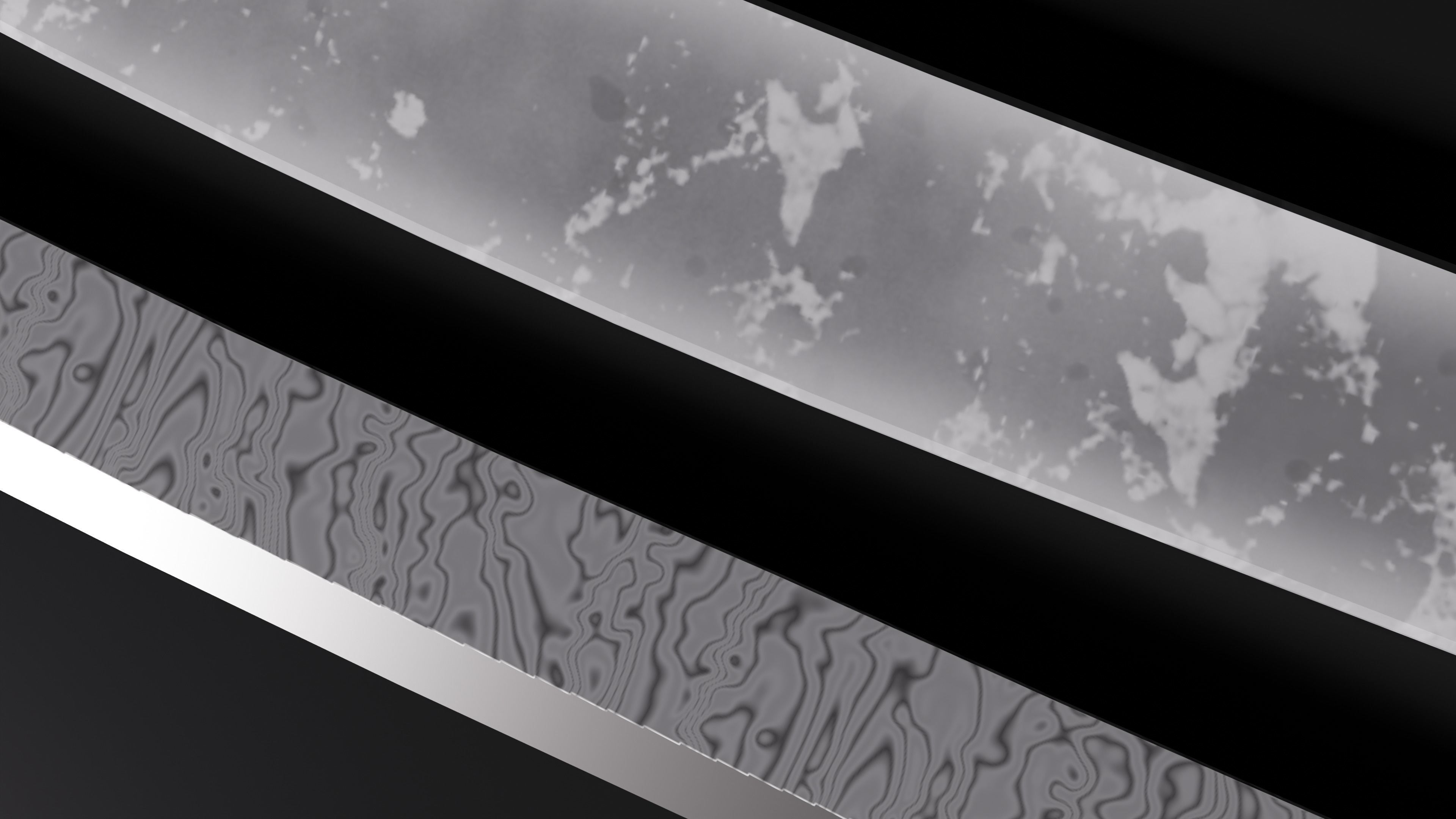 Styled Damascus Katana - Low Poly Game Ready Low-poly 3D model_3