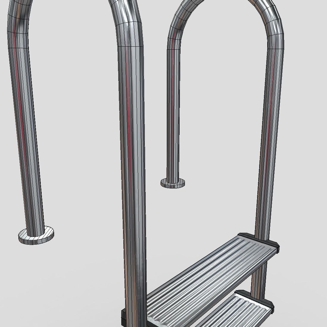 CC0 - Pool Ladder 3 Free low-poly 3D model_14