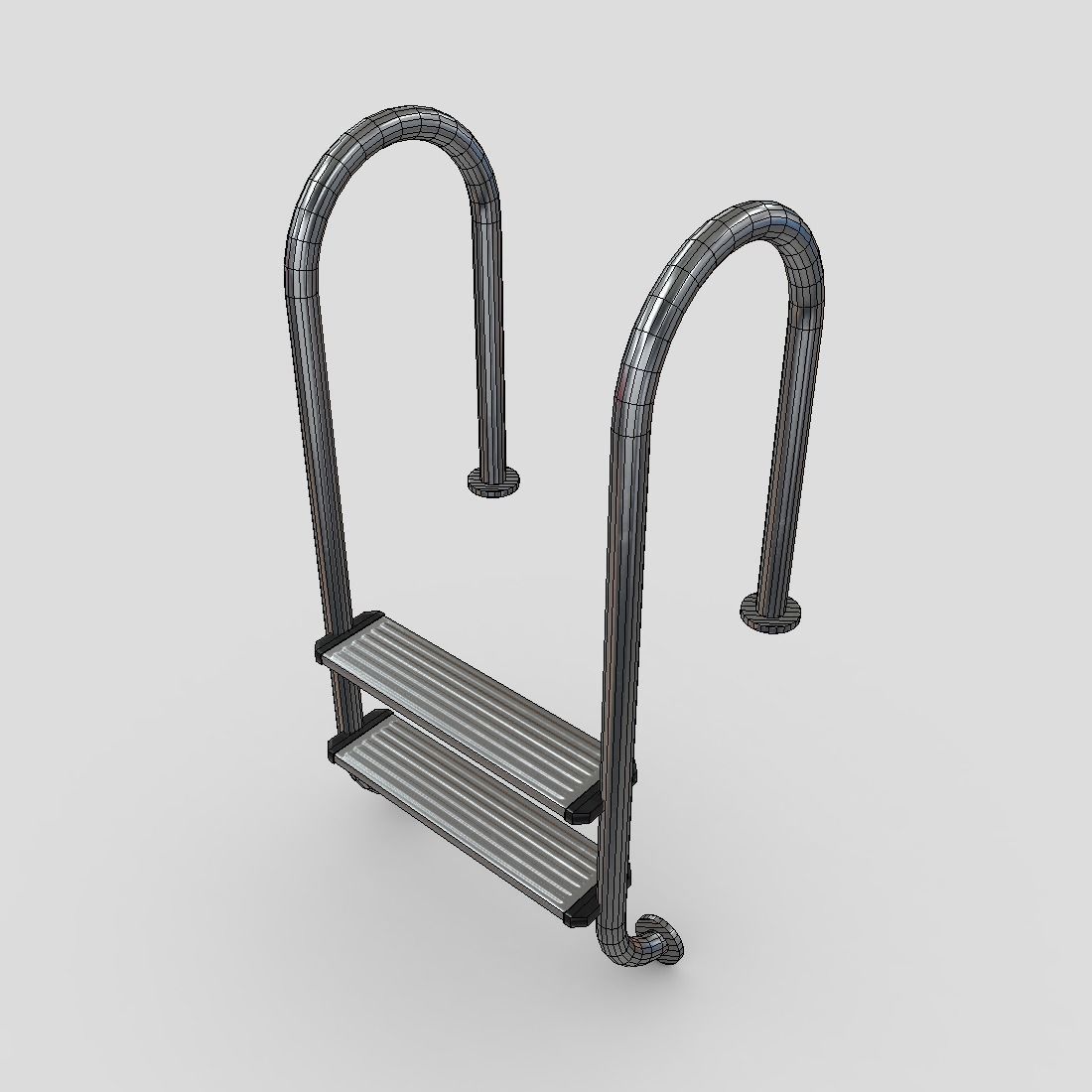 CC0 - Pool Ladder 3 Free low-poly 3D model_6