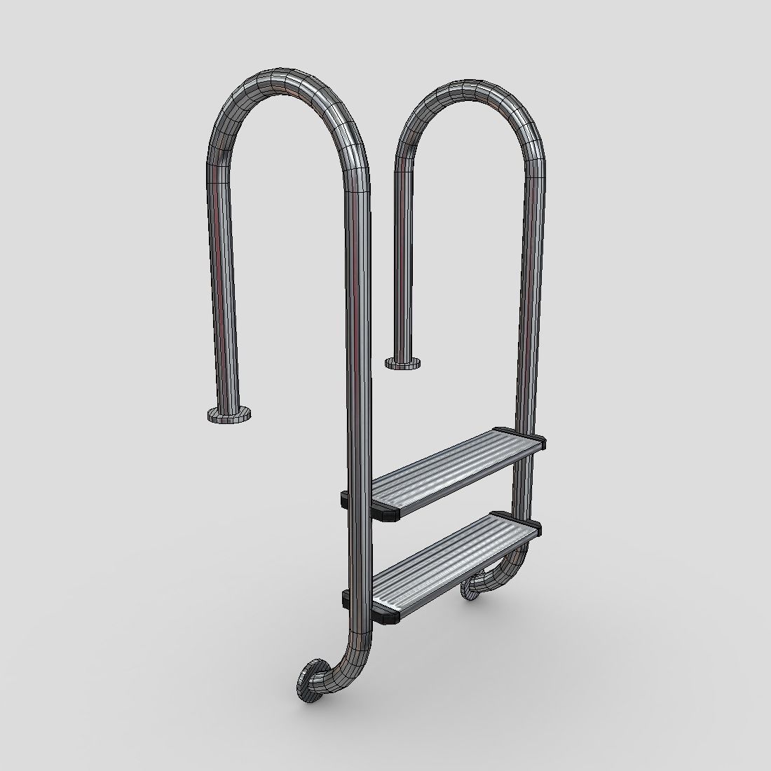 CC0 - Pool Ladder 3 Free low-poly 3D model_12