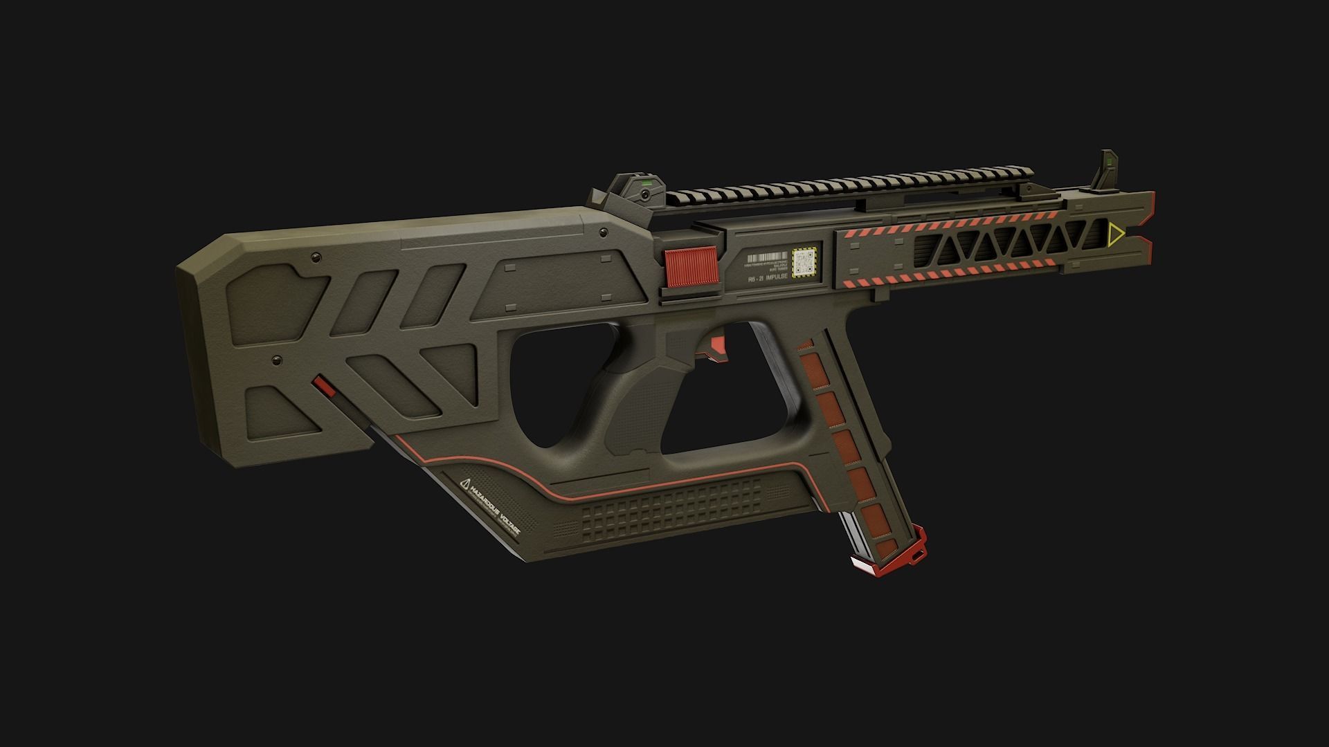 R621 Railgun Low-poly 3D model_1