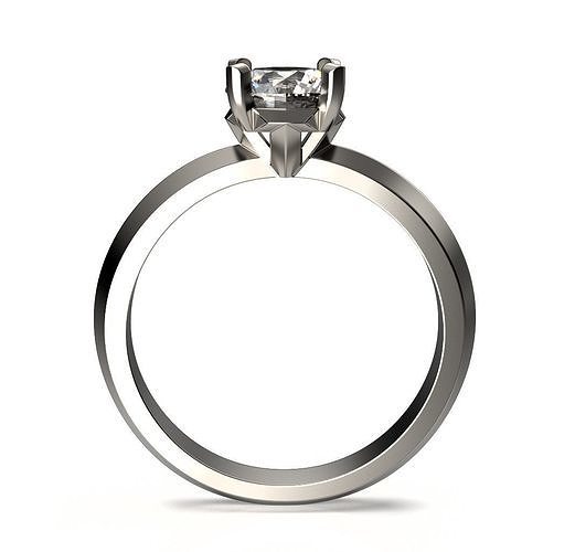 Engagement T1 Ring 1ct Round Diamond Tiffany T ring 3D print model