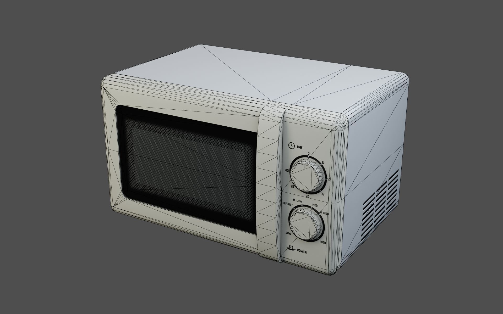 Microwave A Game-Ready Low-poly 3D model_8