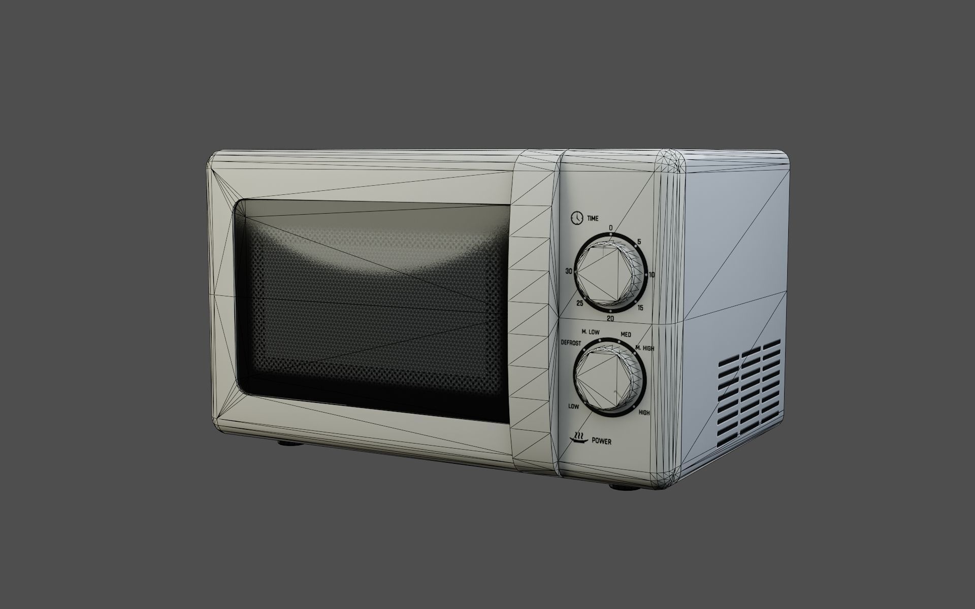 Microwave A Game-Ready Low-poly 3D model_6