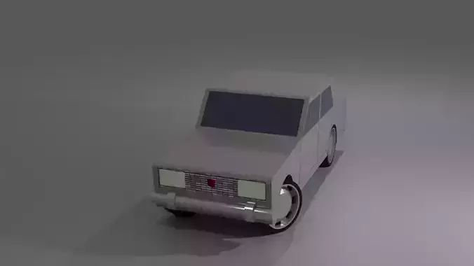 Low poly CAR with working wheels Free low-poly 3D model