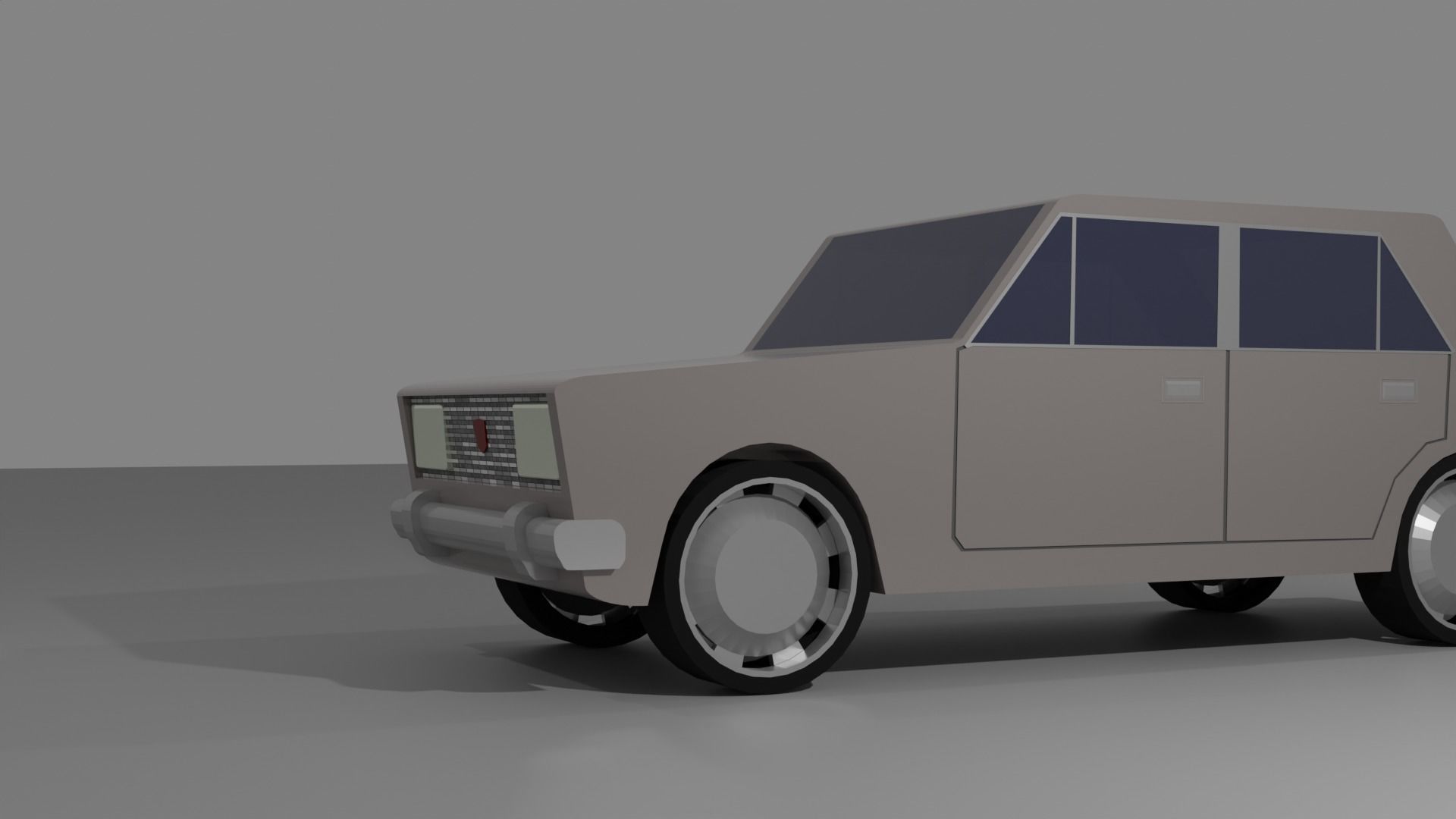 Low poly CAR with working wheels Free low-poly 3D model_8