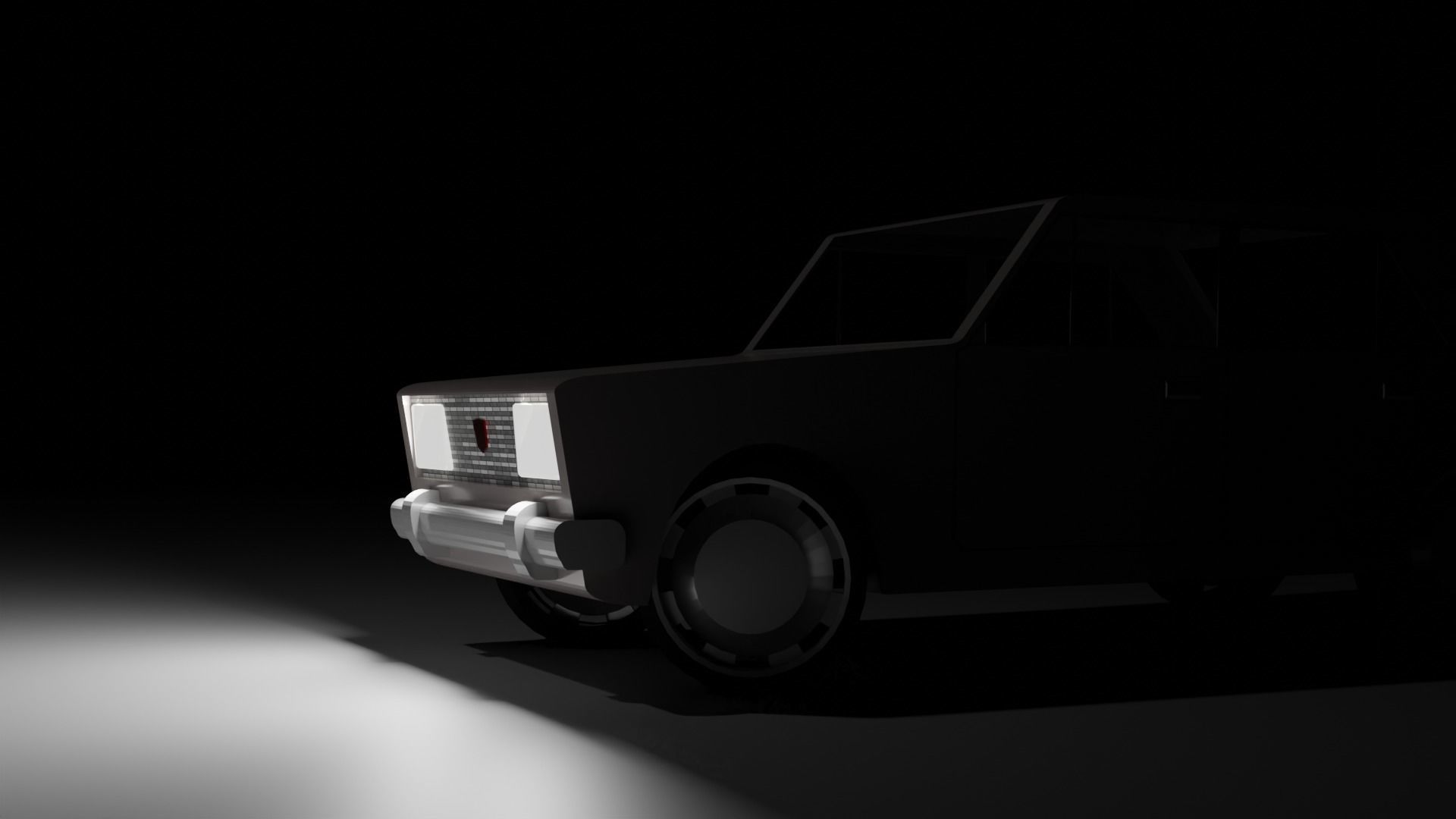 Low poly CAR with working wheels Free low-poly 3D model_7