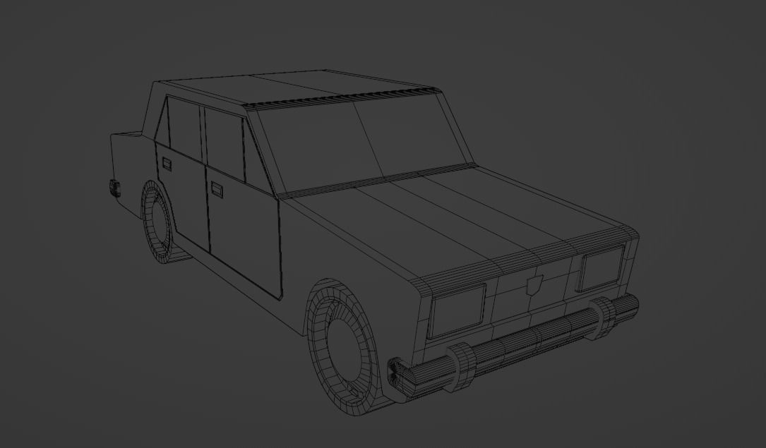 Low poly CAR with working wheels Free low-poly 3D model_9