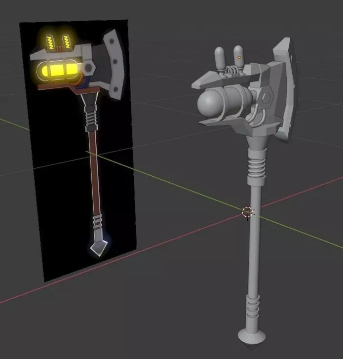 V-Axe Sci-Fi weapon ver beta Free 3D model