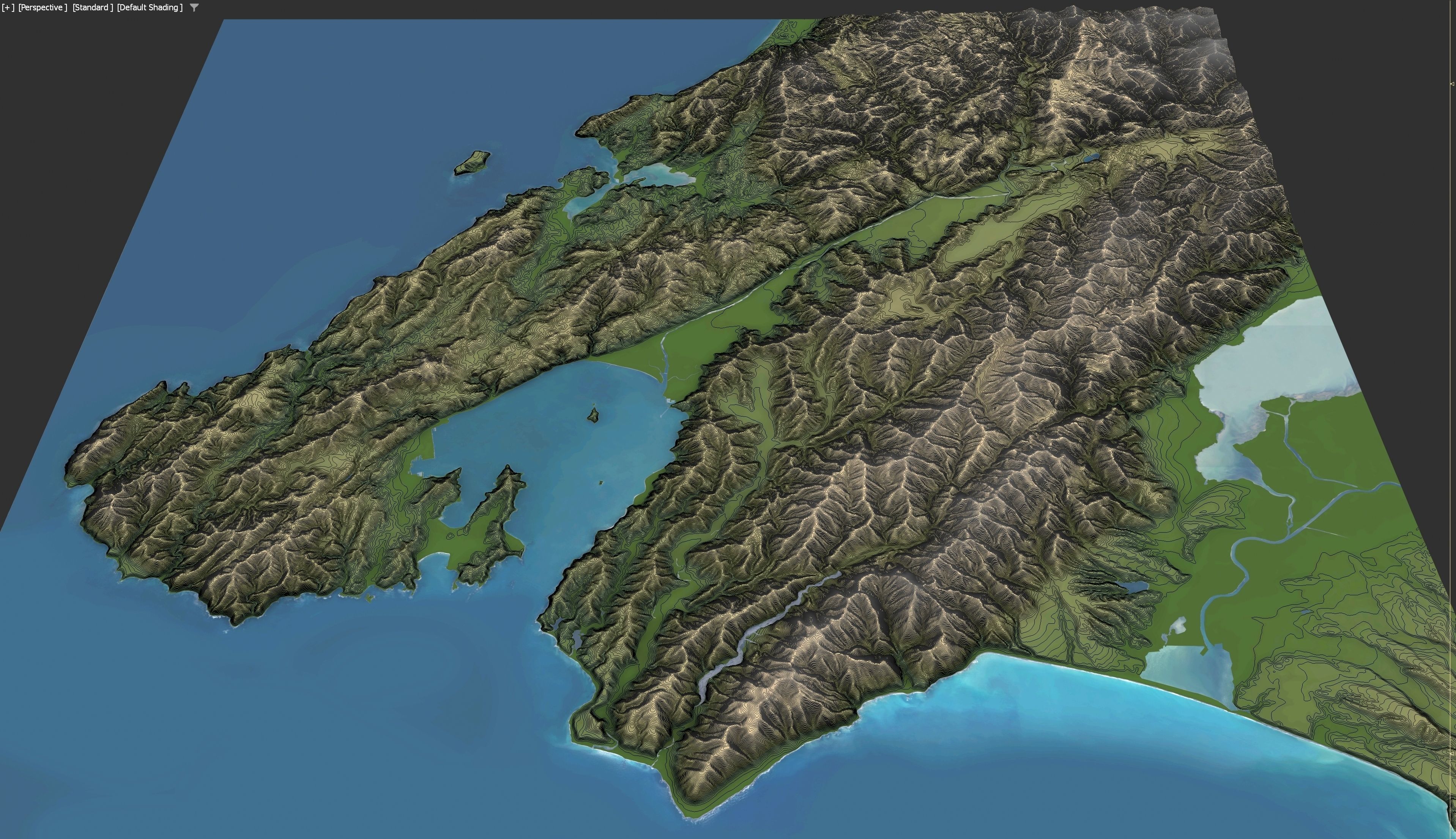 Wellington - 3D Terrain Model Low-poly 3D model_2