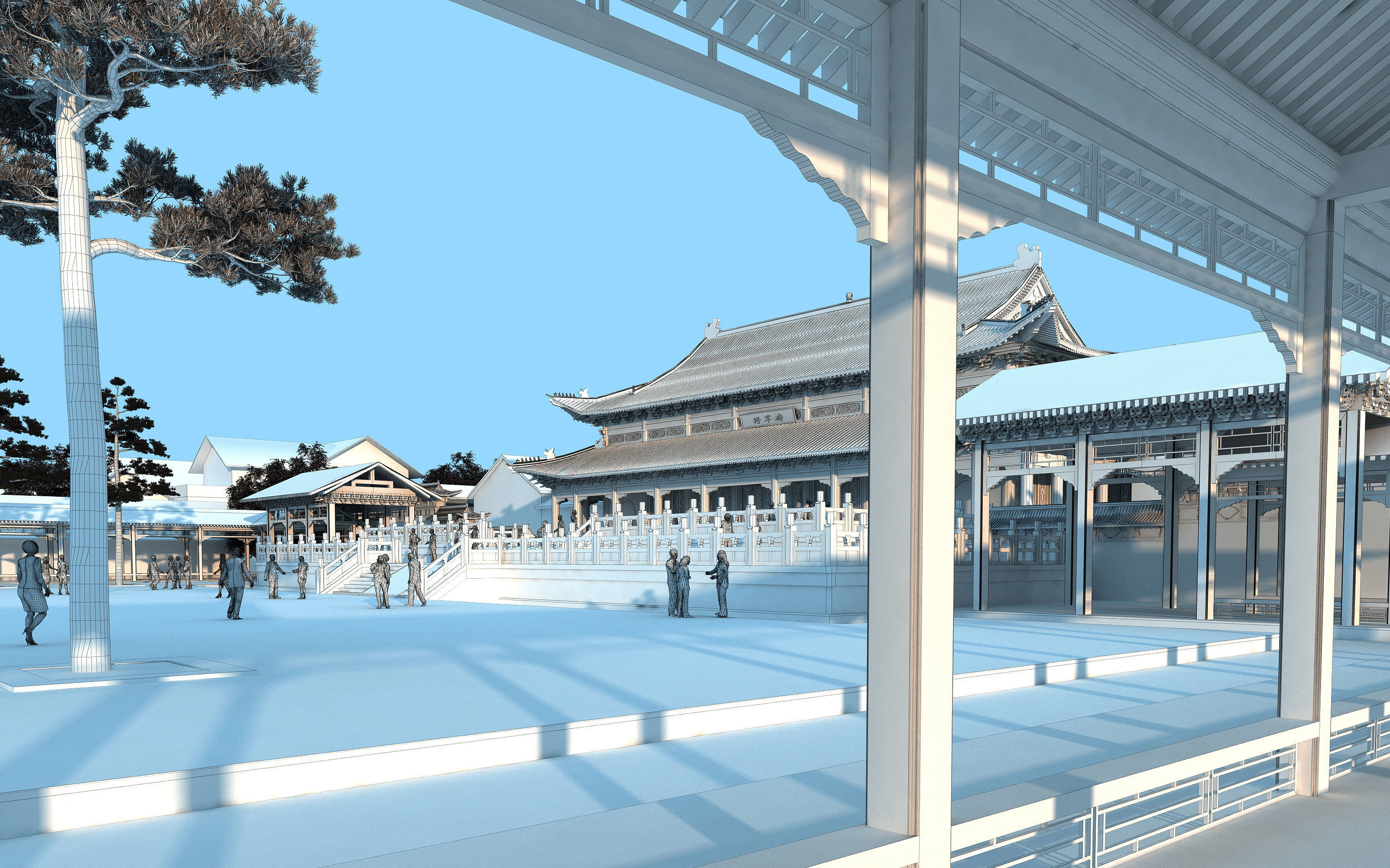 China temples church Historical sites palace Tang dynasty 3D model_2