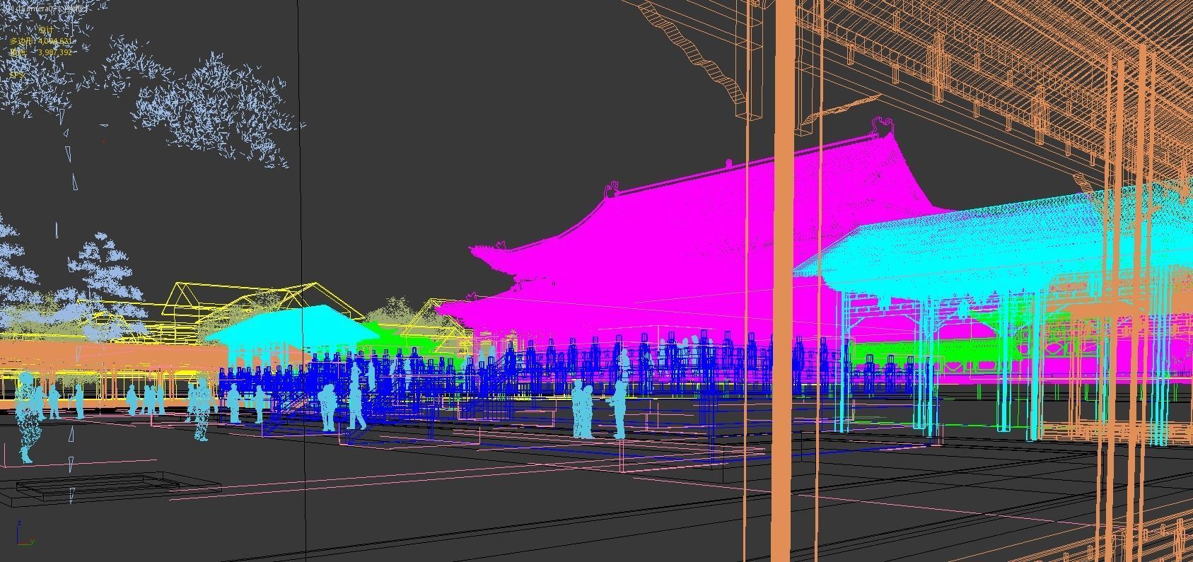 China temples church Historical sites palace Tang dynasty 3D model_1