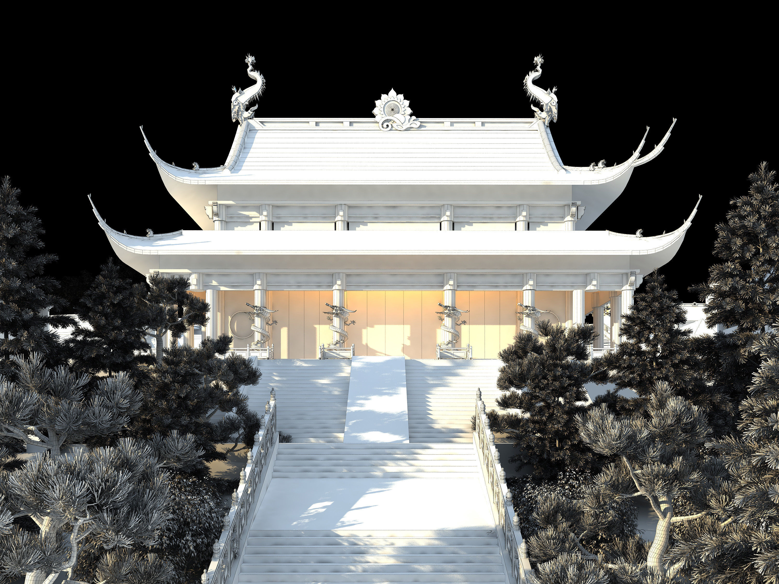 China temples church Historical sites palace Tang dynasty 3D model_2